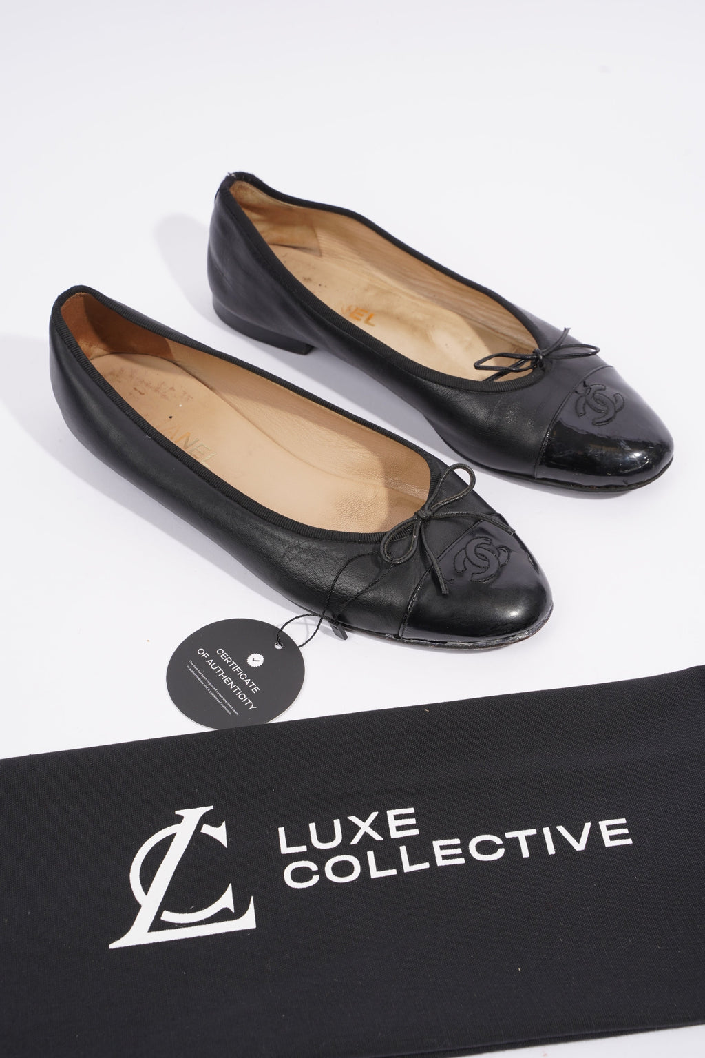 Chanel Ballet Flat Black Leather EU 41.5 UK 8.5