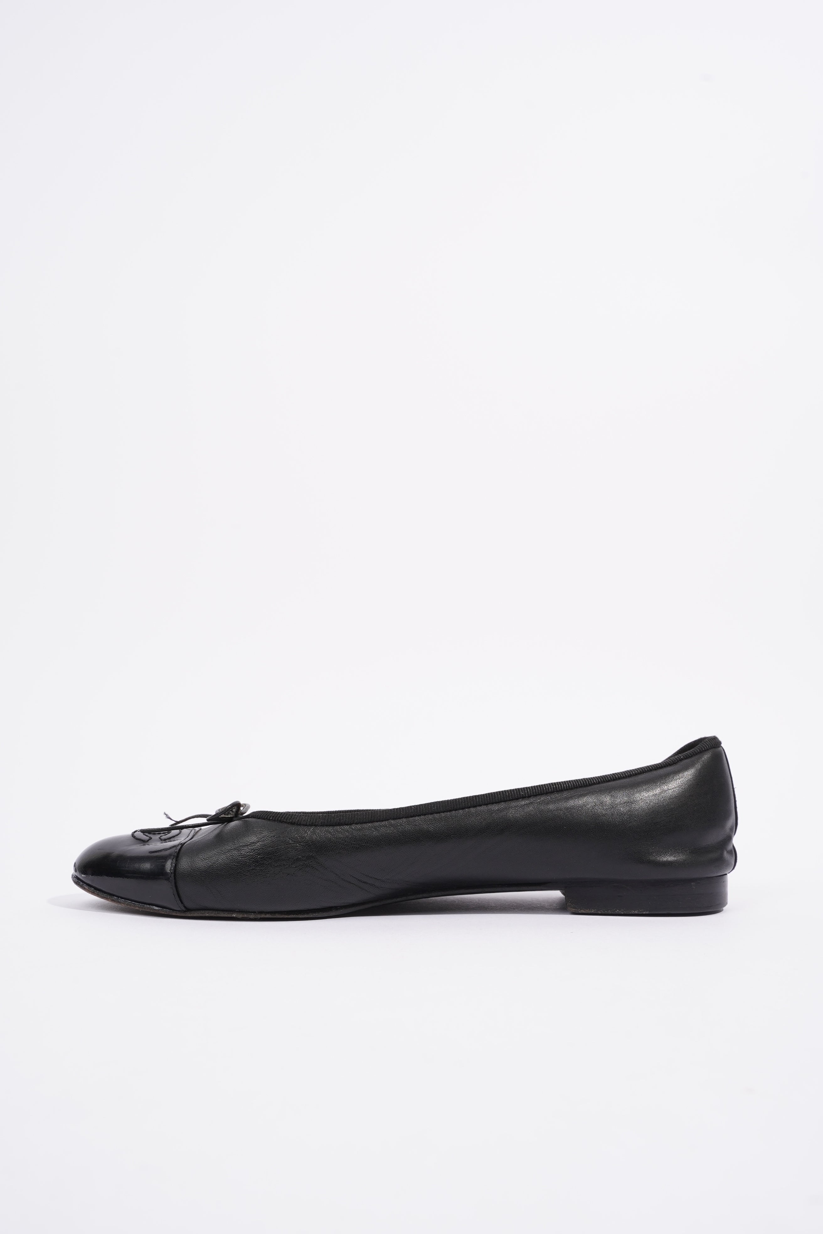 Chanel Ballet Flat Black Leather EU 41.5 UK 8.5