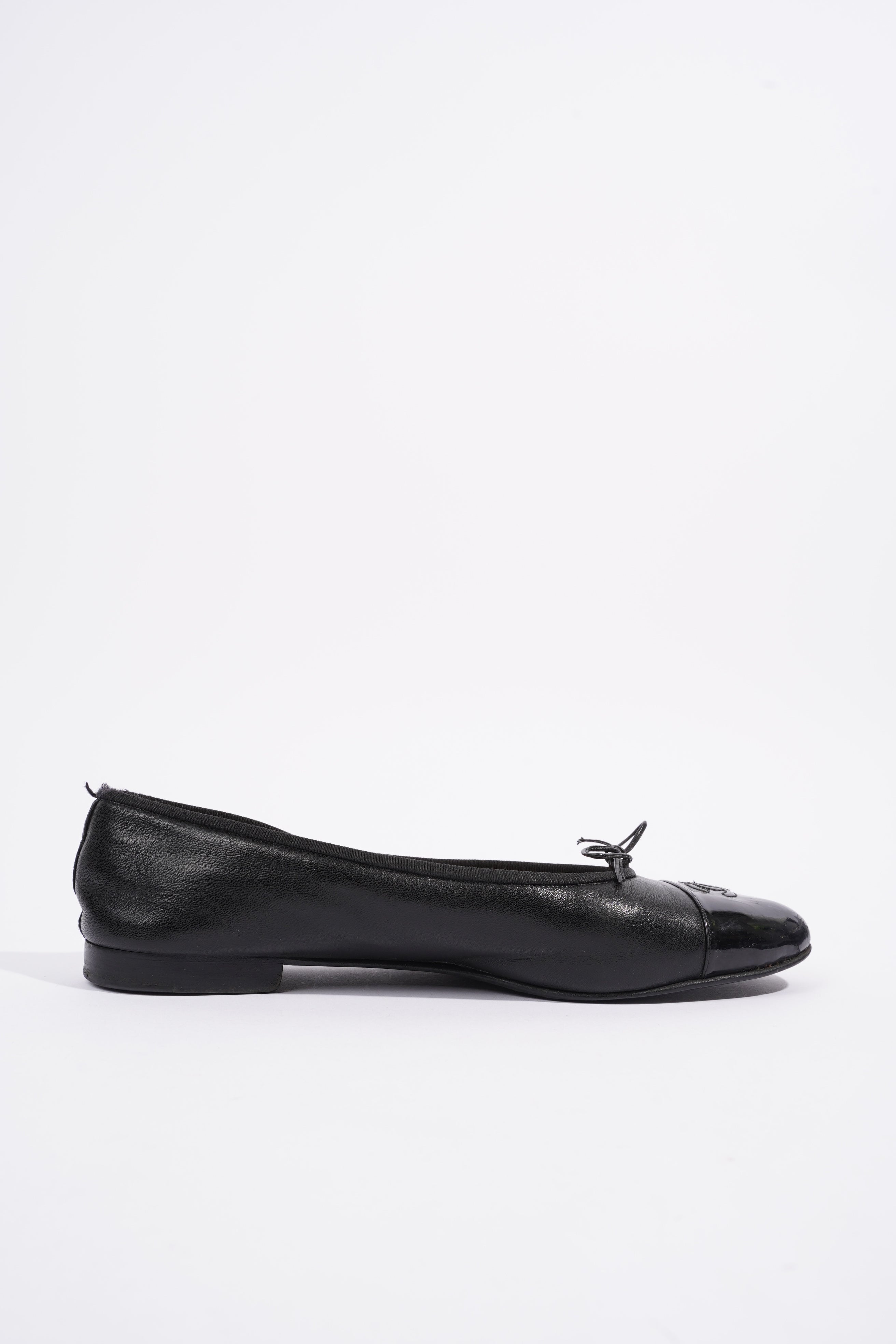 Chanel Ballet Flat Black Leather EU 41.5 UK 8.5