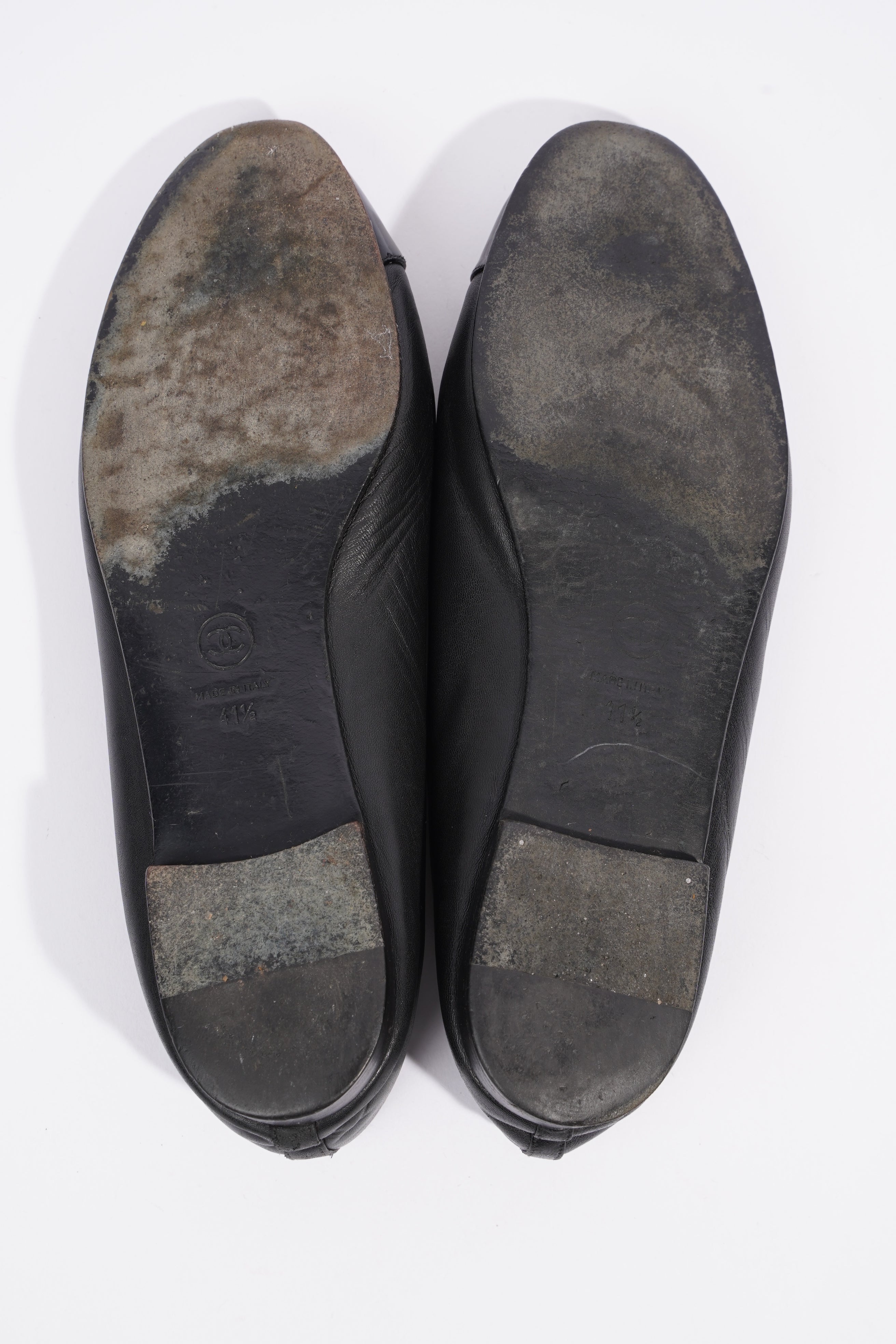 Chanel Ballet Flat Black Leather EU 41.5 UK 8.5