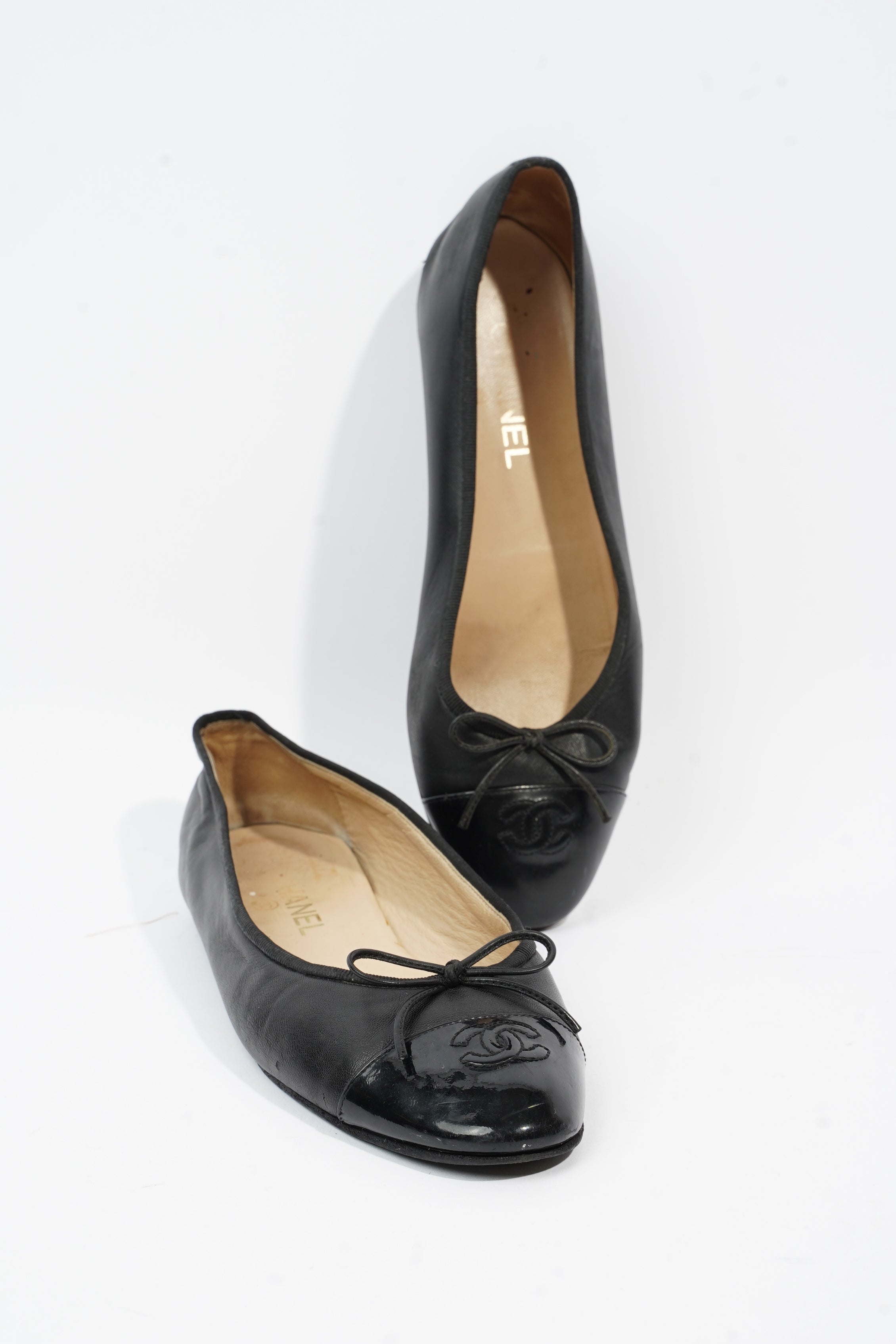 Chanel Ballet Flat Black Leather EU 41.5 UK 8.5