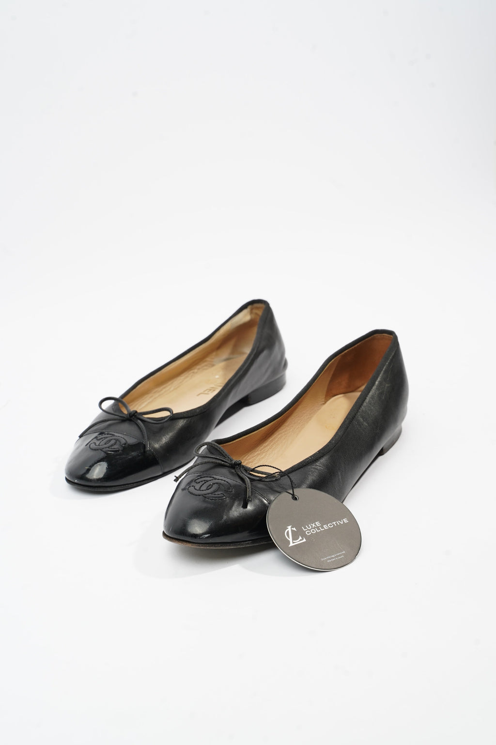 Chanel Ballet Flat Black Leather EU 41.5 UK 8.5