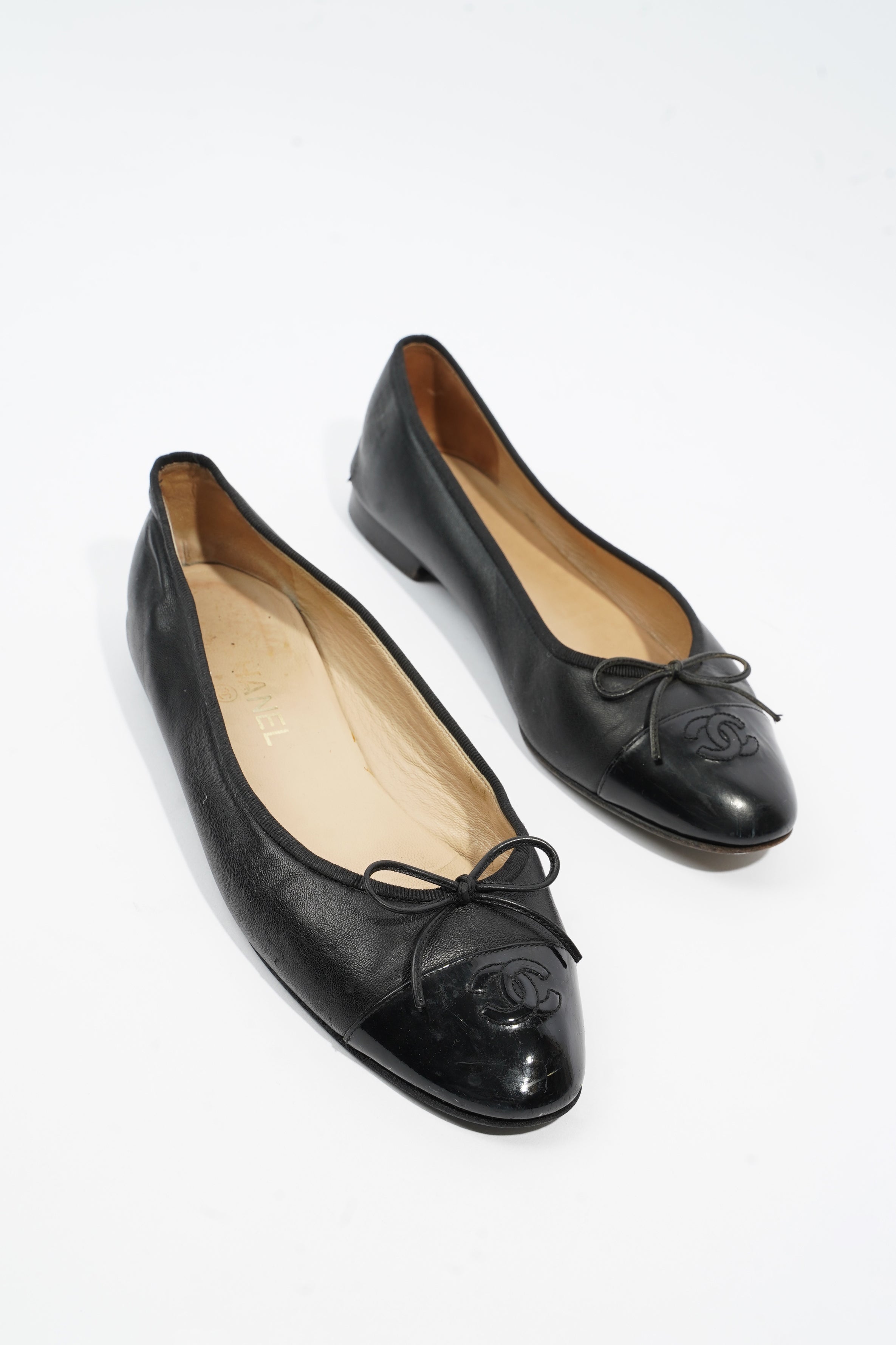 Chanel Ballet Flat Black Leather EU 41.5 UK 8.5