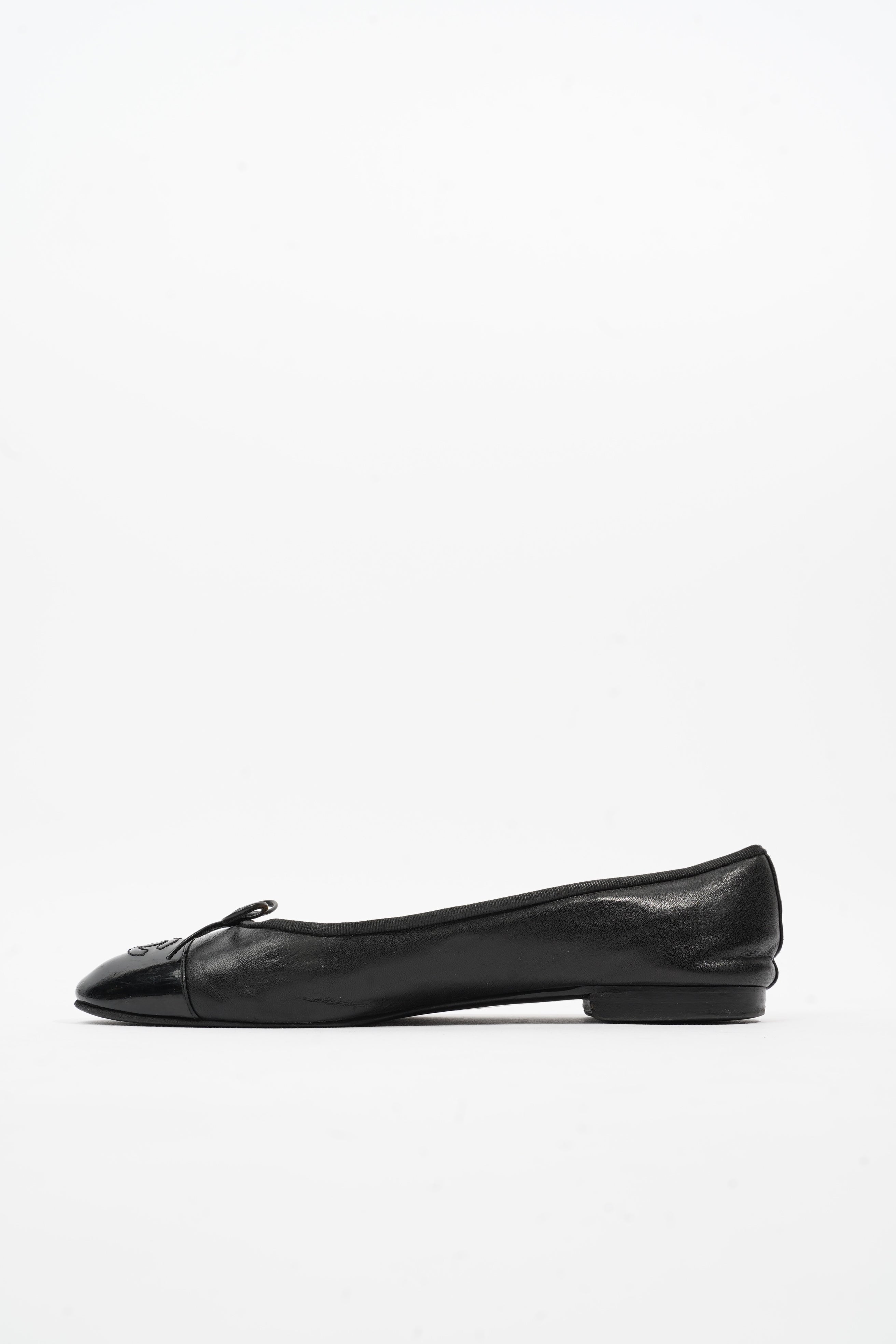 Chanel Ballet Flat Black Leather EU 41.5 UK 8.5