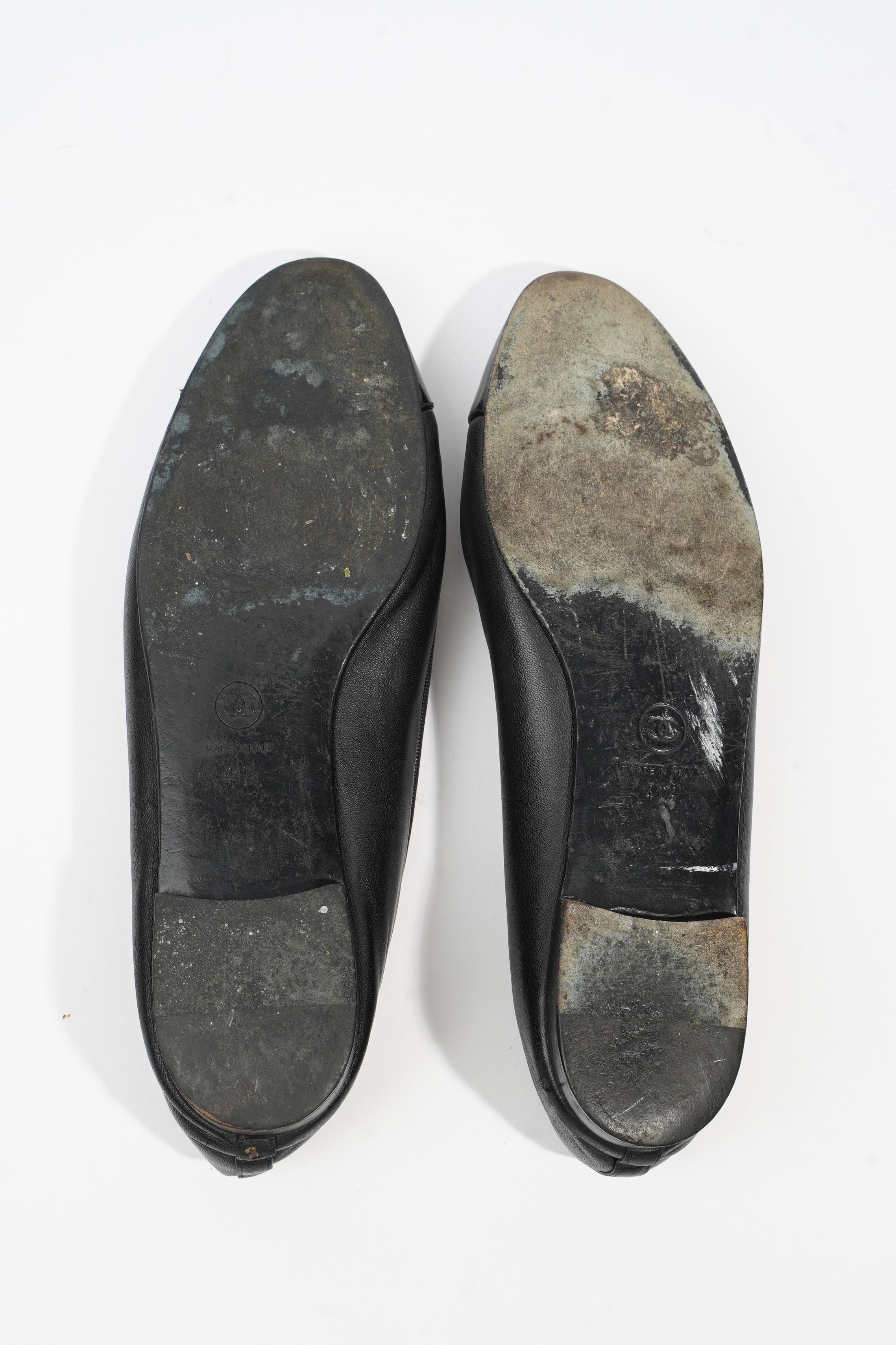 Chanel Ballet Flat Black Leather EU 41.5 UK 8.5