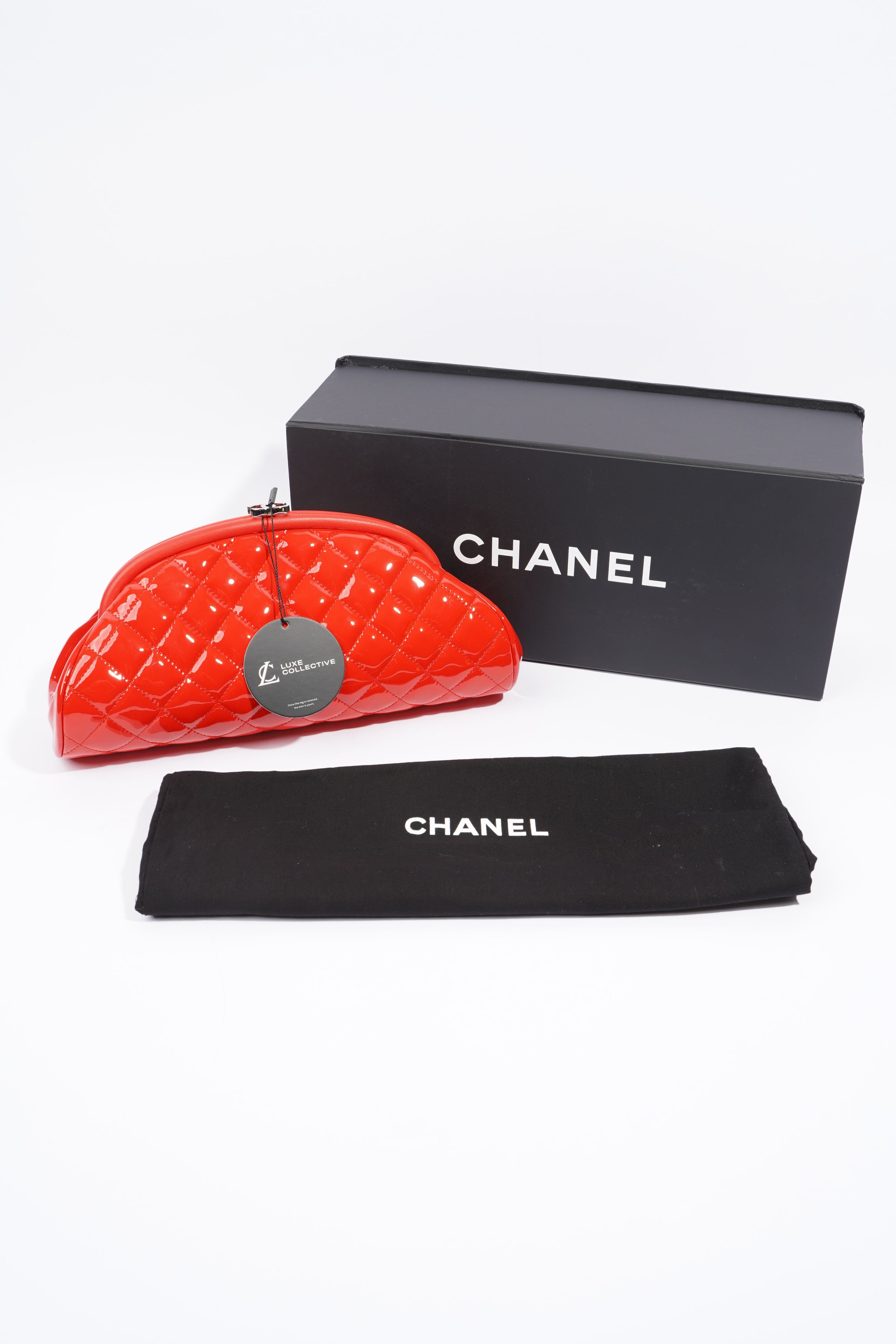 Chanel Timeless Clutch Red Patent Leather