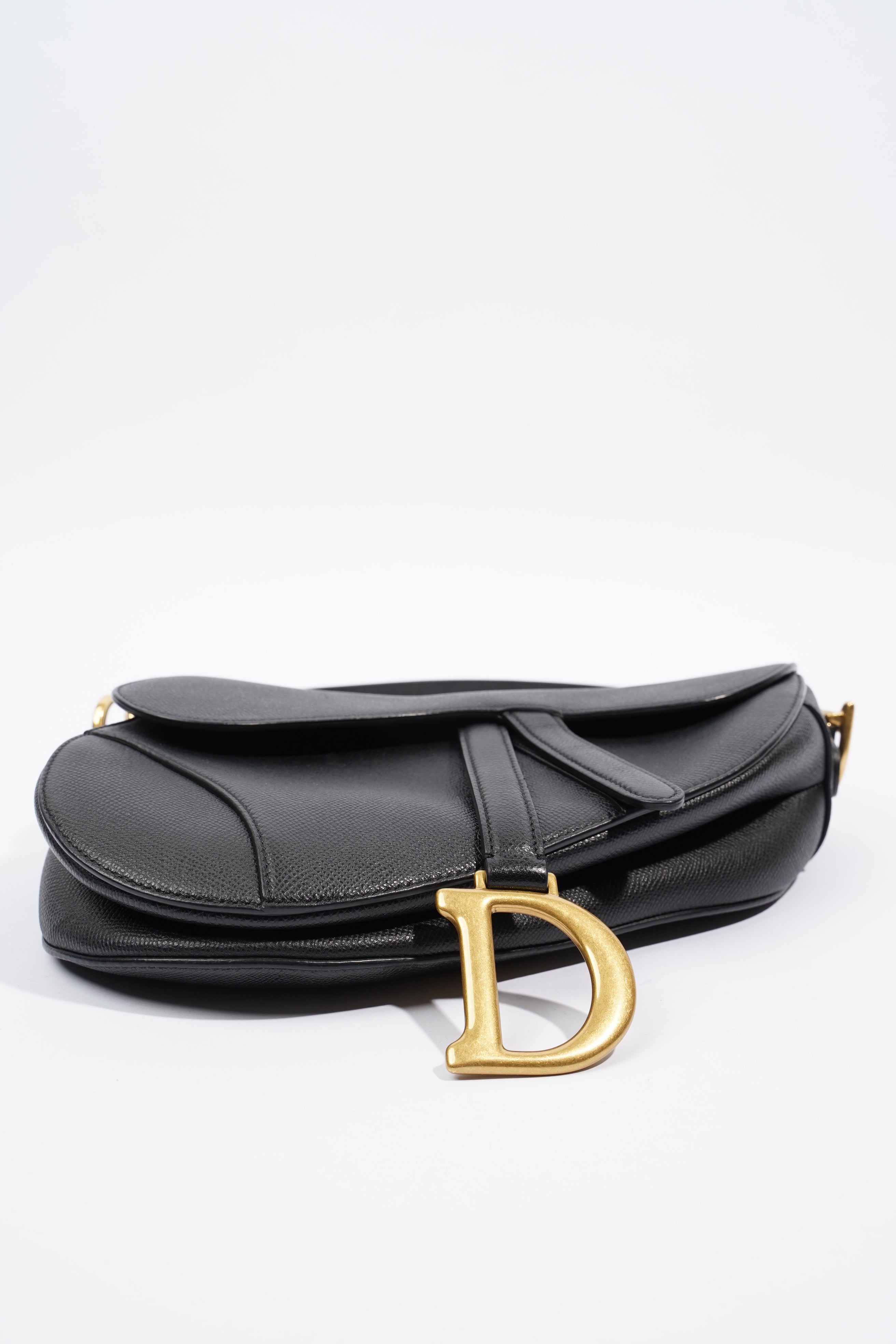 Christian Dior Saddle Bag Black Leather