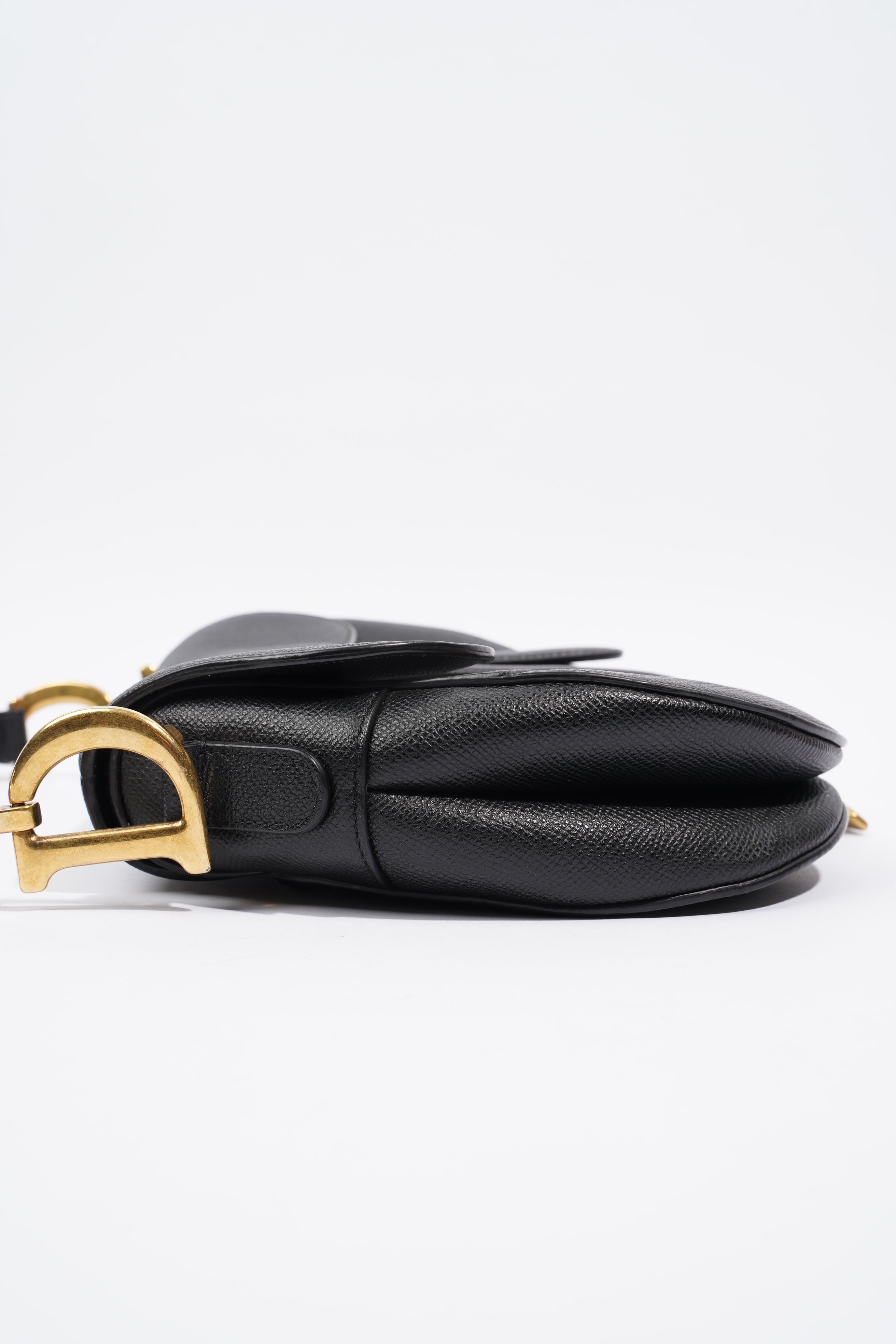 Christian Dior Saddle Bag Black Leather