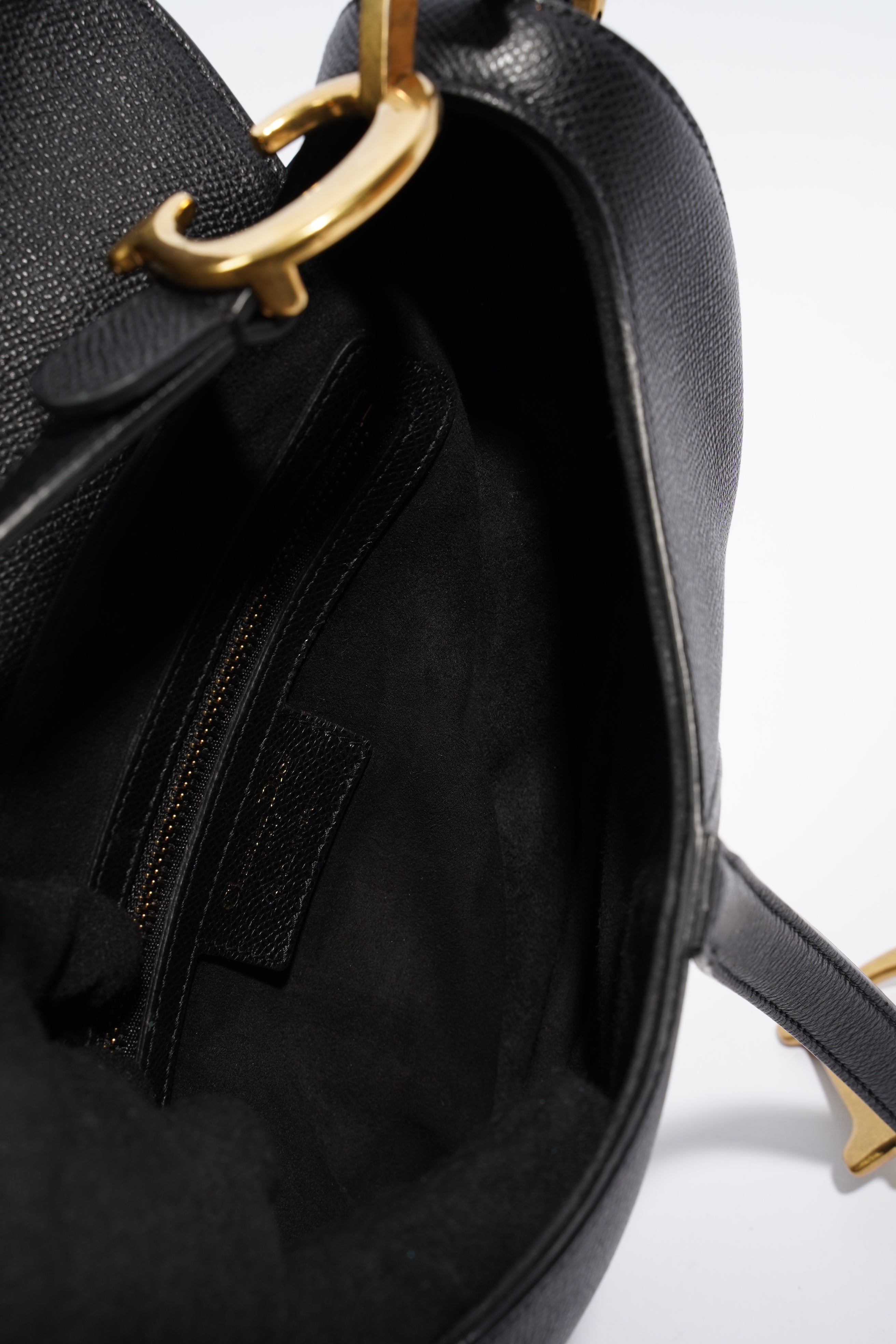 Christian Dior Saddle Bag Black Leather