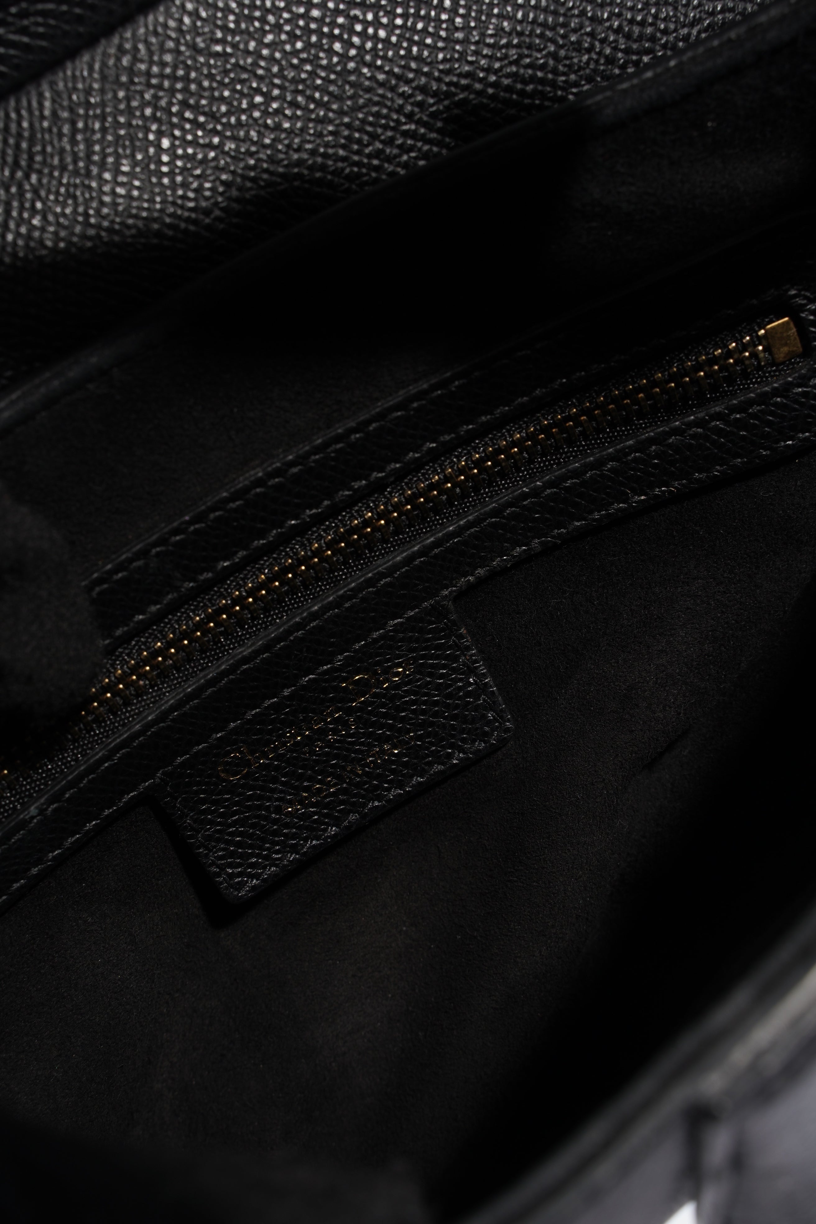 Christian Dior Saddle Bag Black Leather