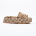 Gucci Angelina Maxi GG Beige / Brown Logo Canvas EU 38.5 UK 5.5