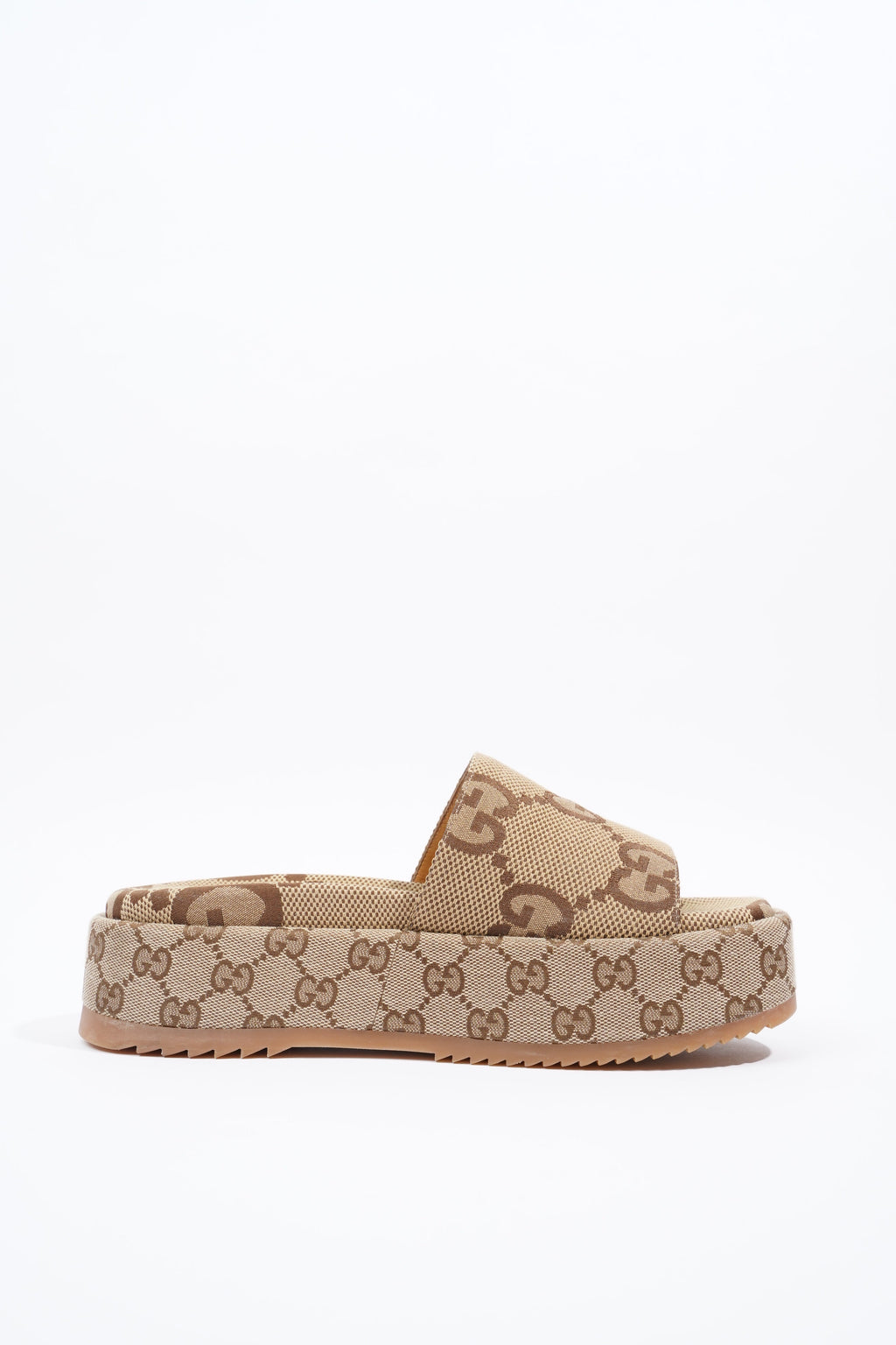 Gucci Angelina Maxi GG Beige / Brown Logo Canvas EU 38.5 UK 5.5