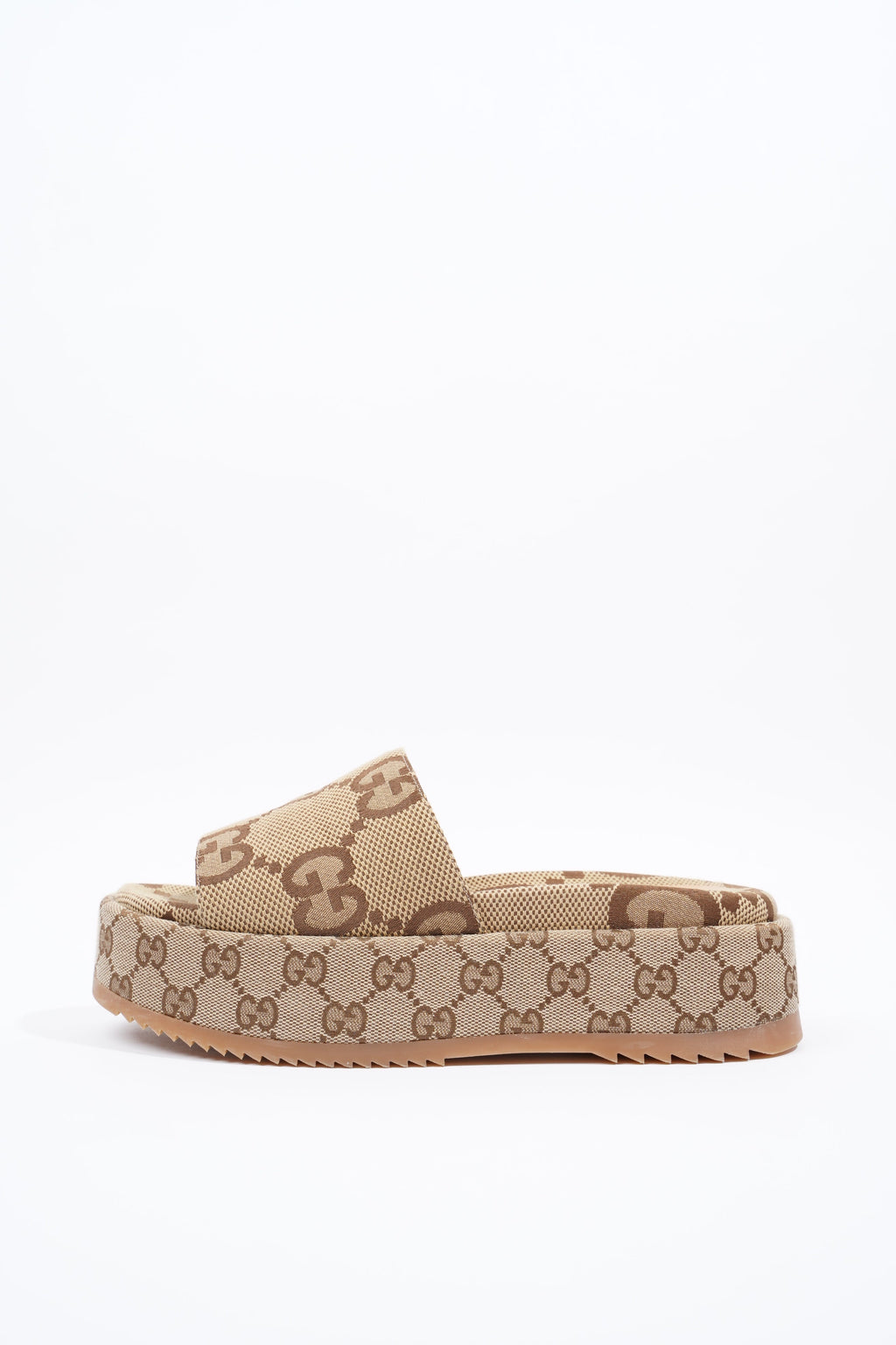 Gucci Angelina Maxi GG Beige / Brown Logo Canvas EU 38.5 UK 5.5