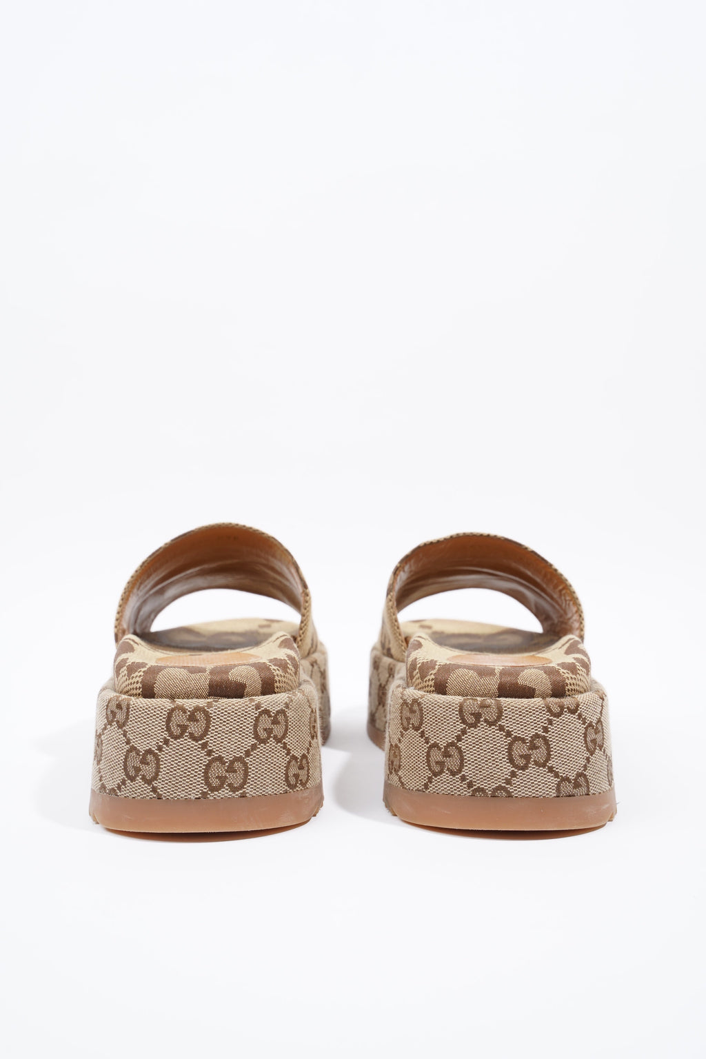 Gucci Angelina Maxi GG Beige / Brown Logo Canvas EU 38.5 UK 5.5