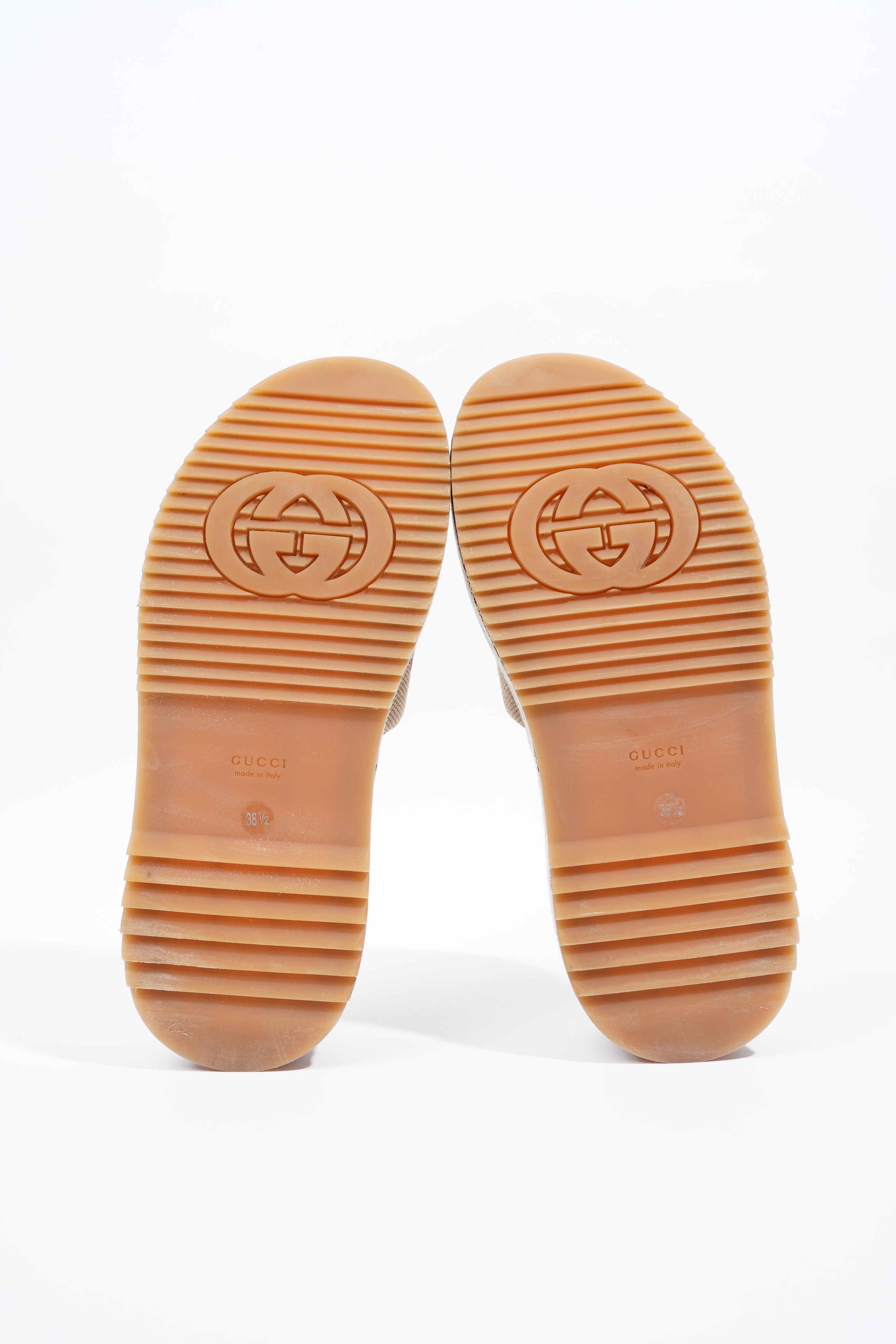 Gucci Angelina Maxi GG Beige / Brown Logo Canvas EU 38.5 UK 5.5