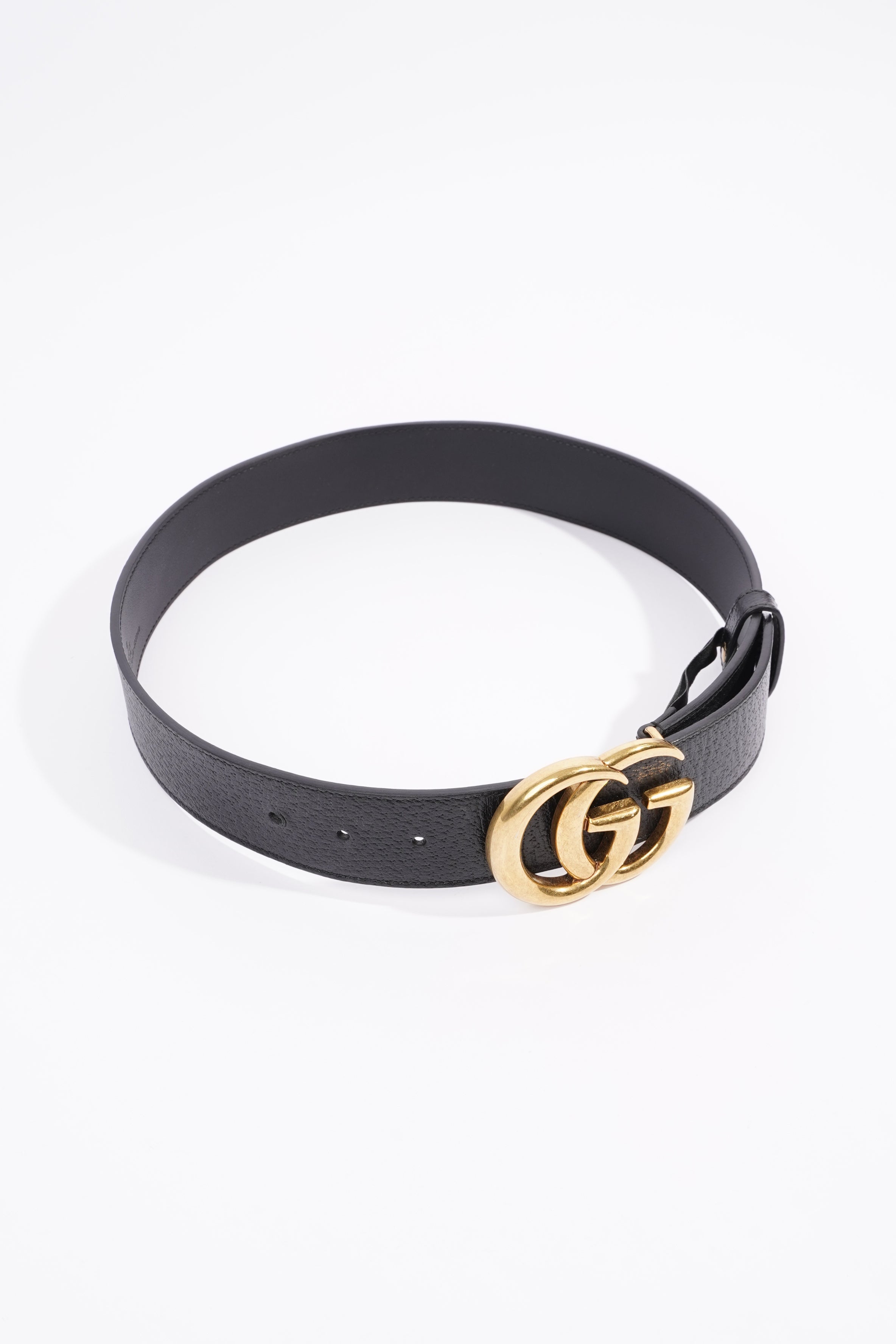 Gucci Marmont Belt Black / Gold Leather 70cm 28"