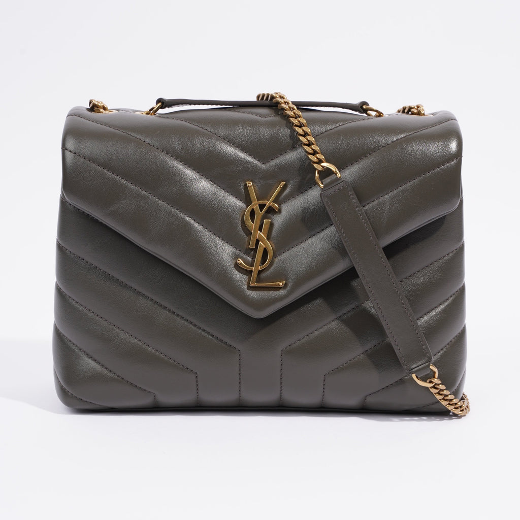 Saint Laurent Lou Lou Grey Calfskin Leather Small