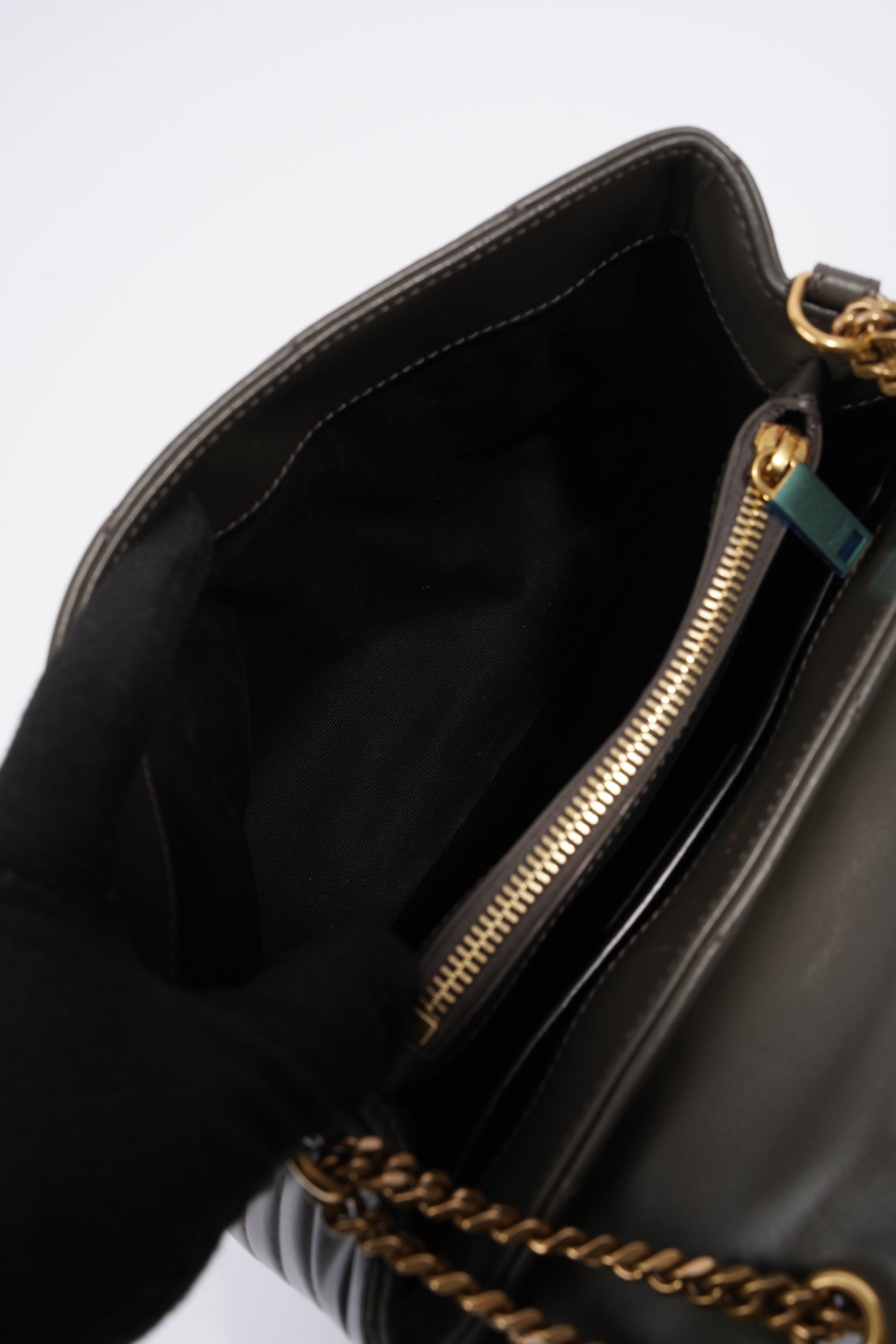 Saint Laurent Lou Lou Grey Calfskin Leather Small