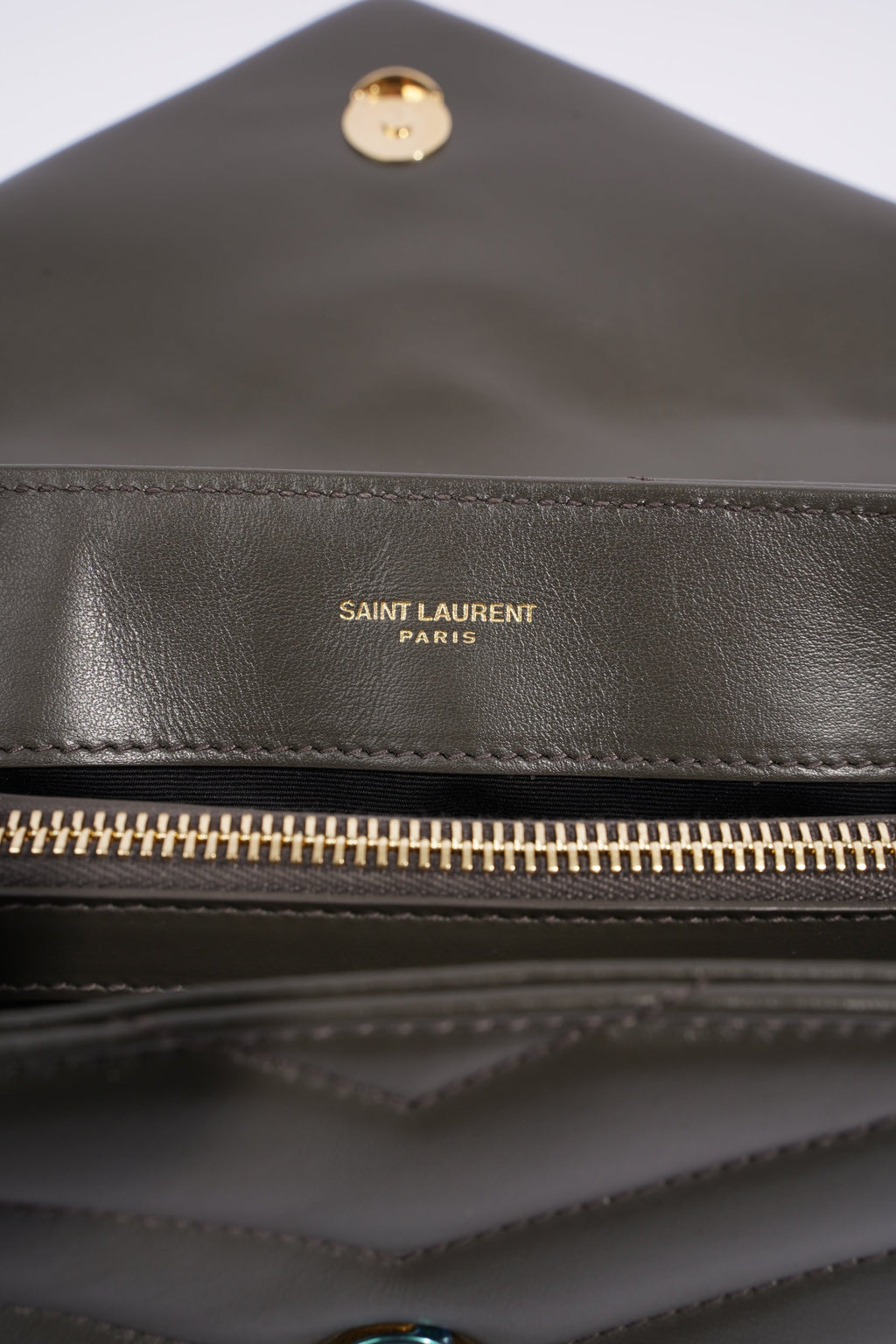 Saint Laurent Lou Lou Grey Calfskin Leather Small
