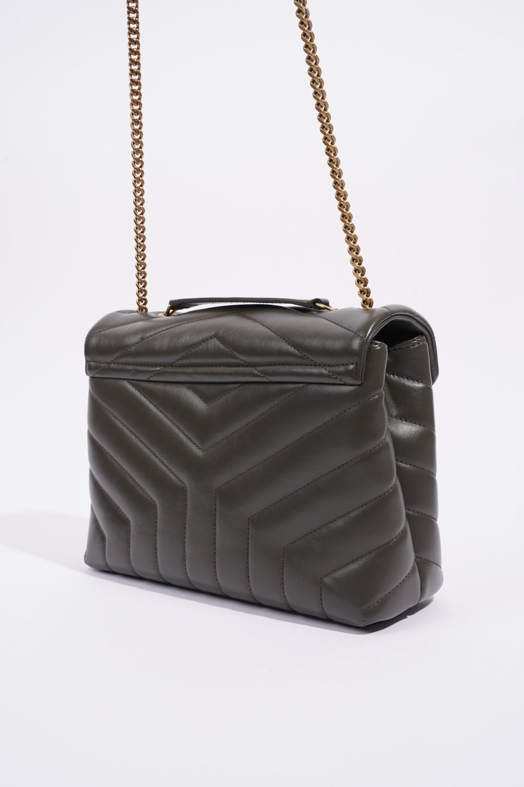 Saint Laurent Lou Lou Grey Calfskin Leather Small