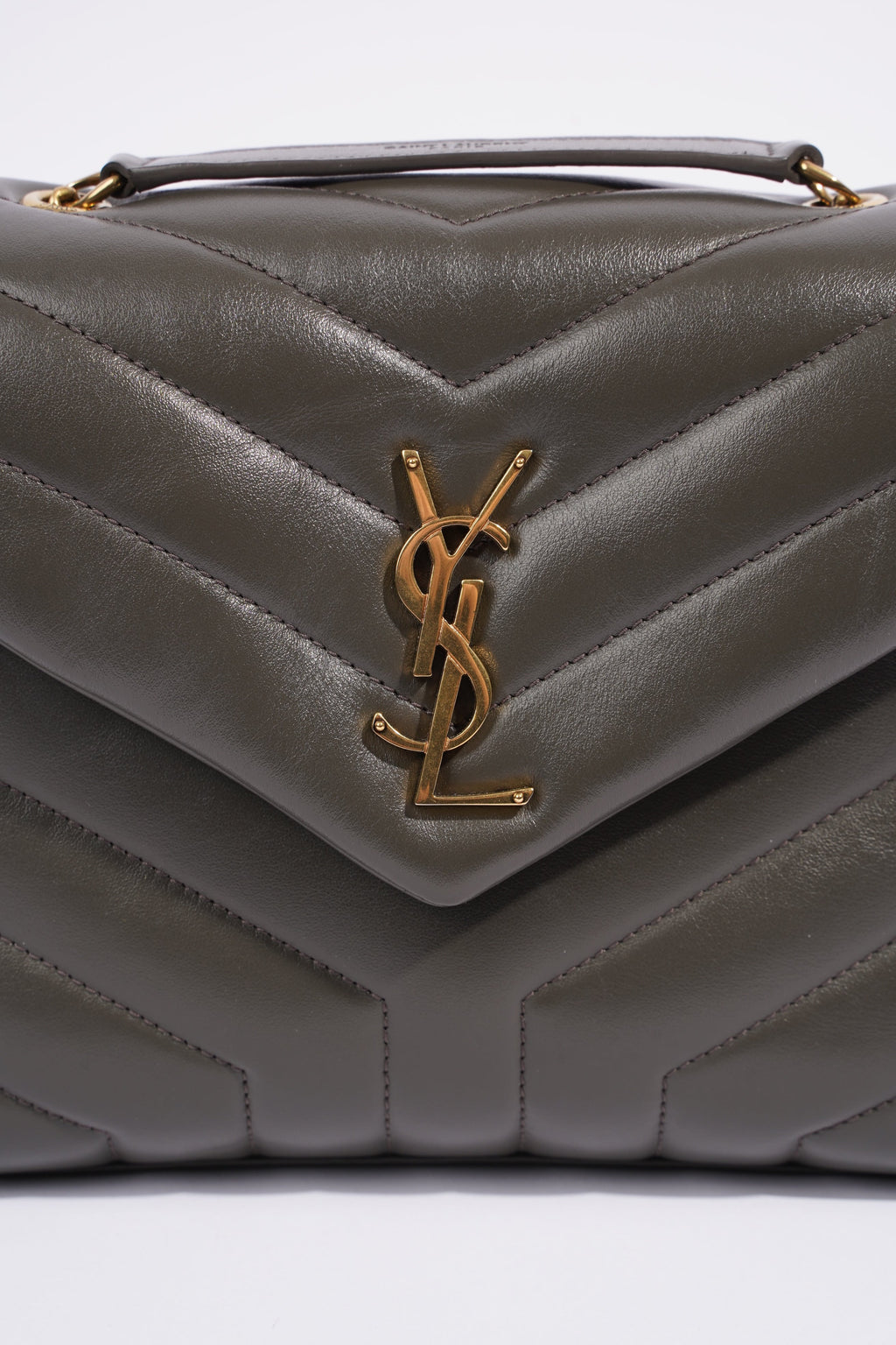 Saint Laurent Lou Lou Grey Calfskin Leather Small