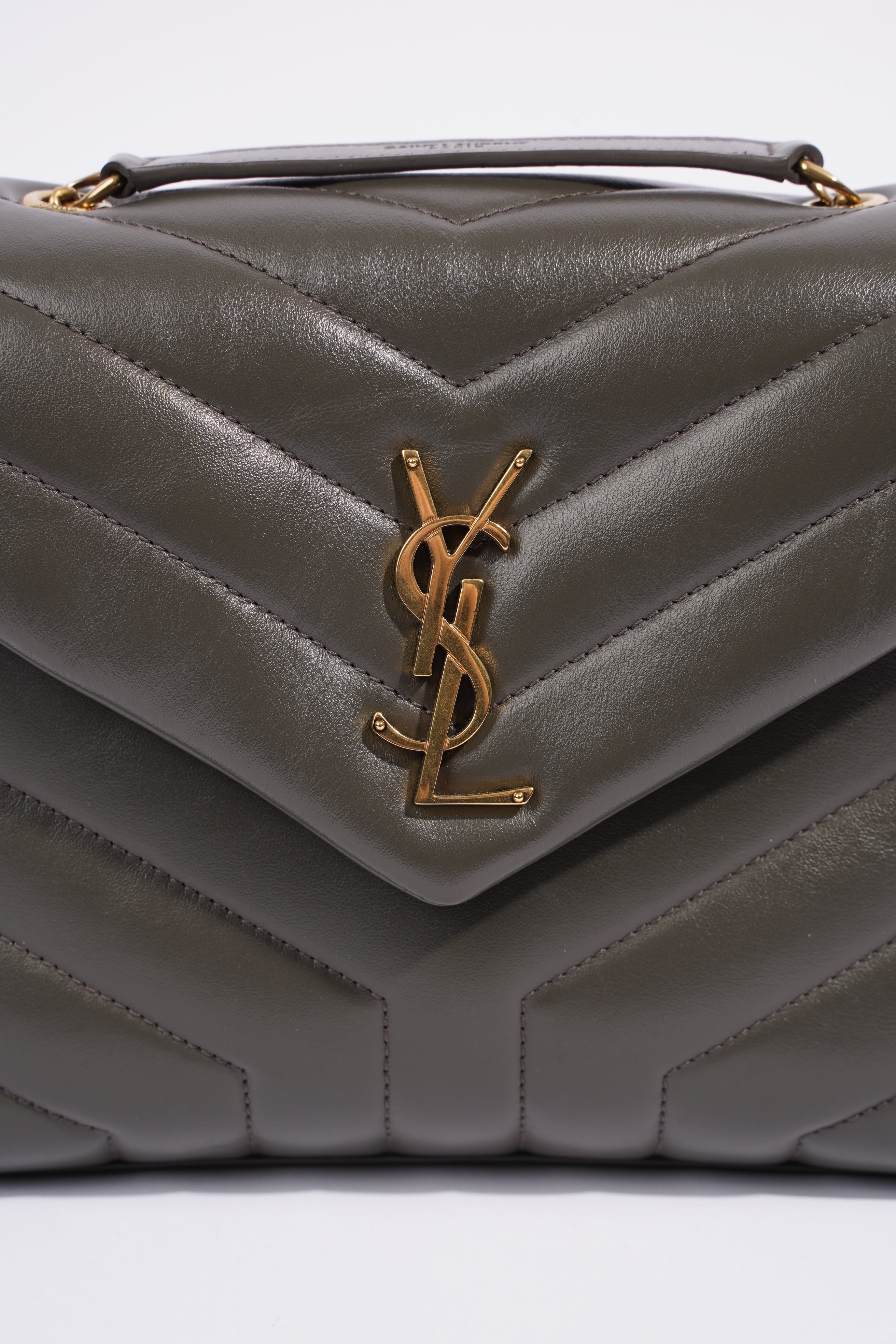 Saint Laurent Lou Lou Grey Calfskin Leather Small