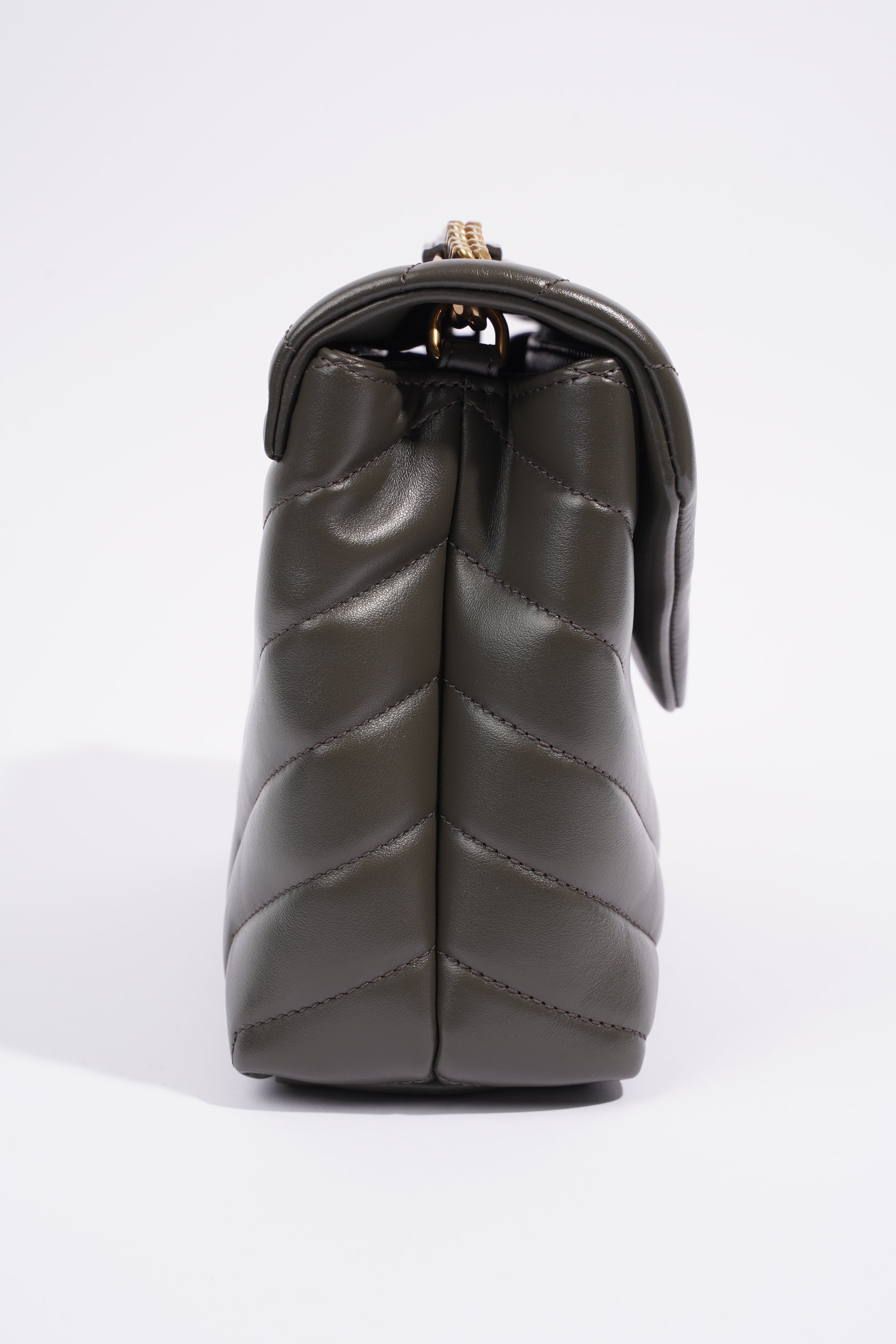 Saint Laurent Lou Lou Grey Calfskin Leather Small