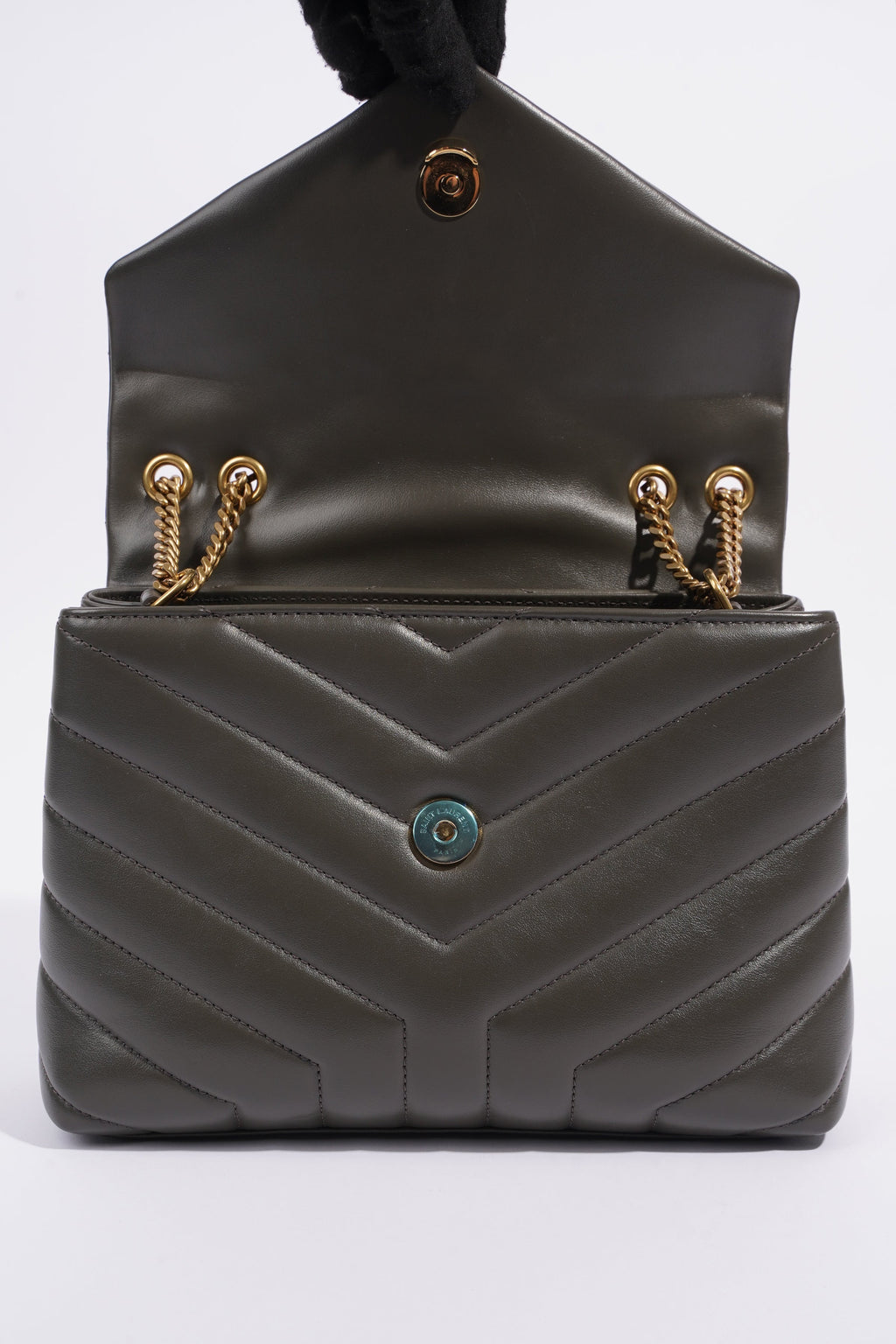 Saint Laurent Lou Lou Grey Calfskin Leather Small
