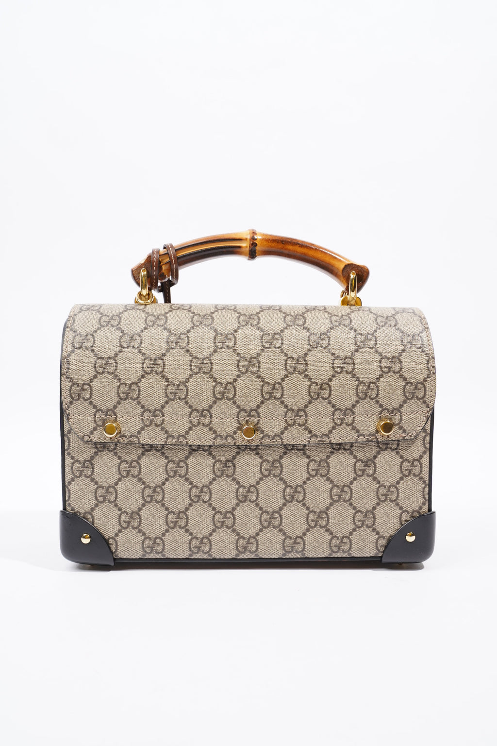 Gucci Padlock Bamboo Top Handle Supreme / Black Coated Canvas Small