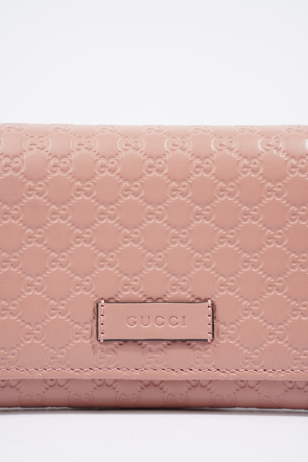 Gucci GG Supreme Long Wallet Pink Leather
