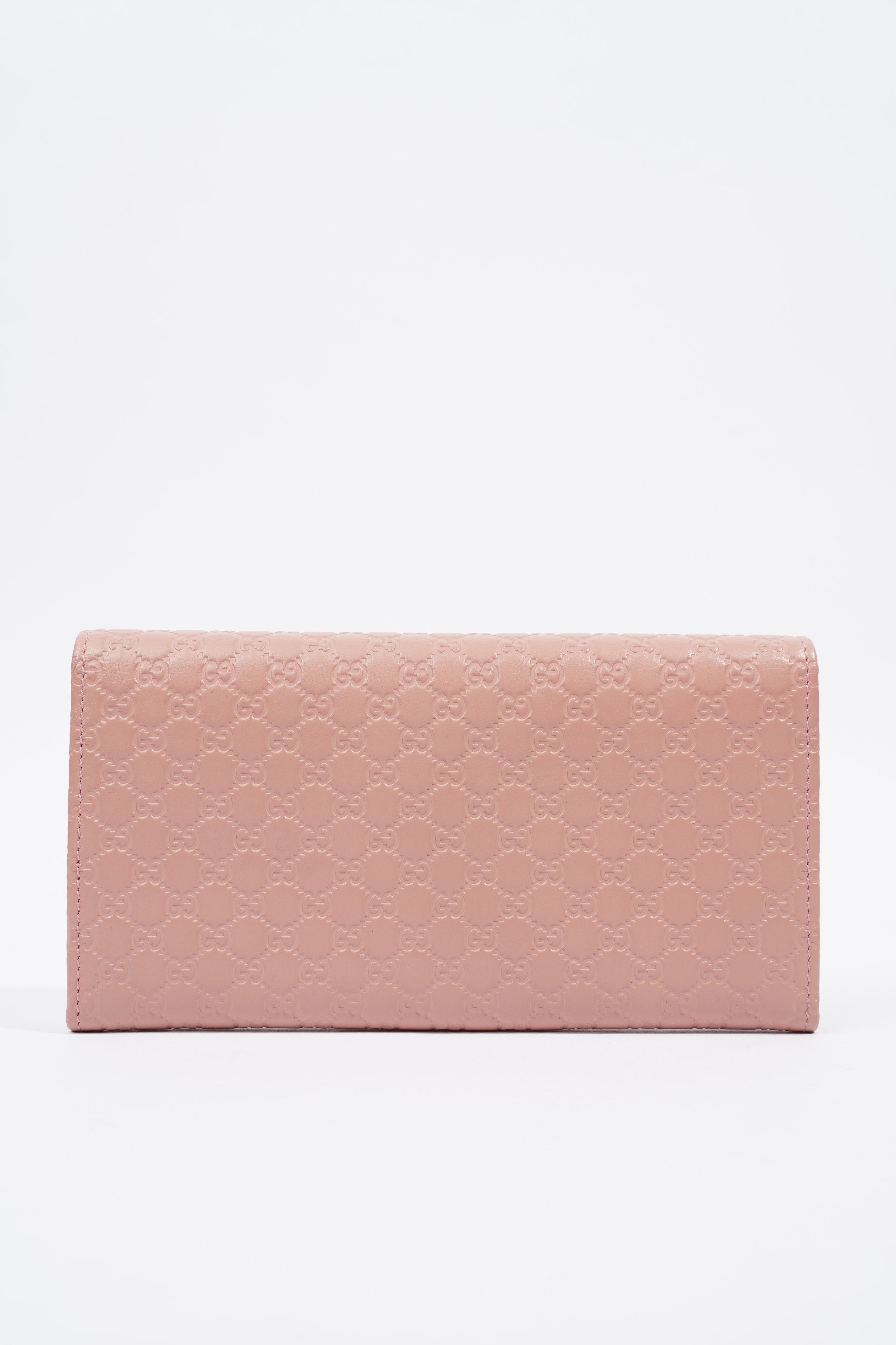 Gucci GG Supreme Long Wallet Pink Leather