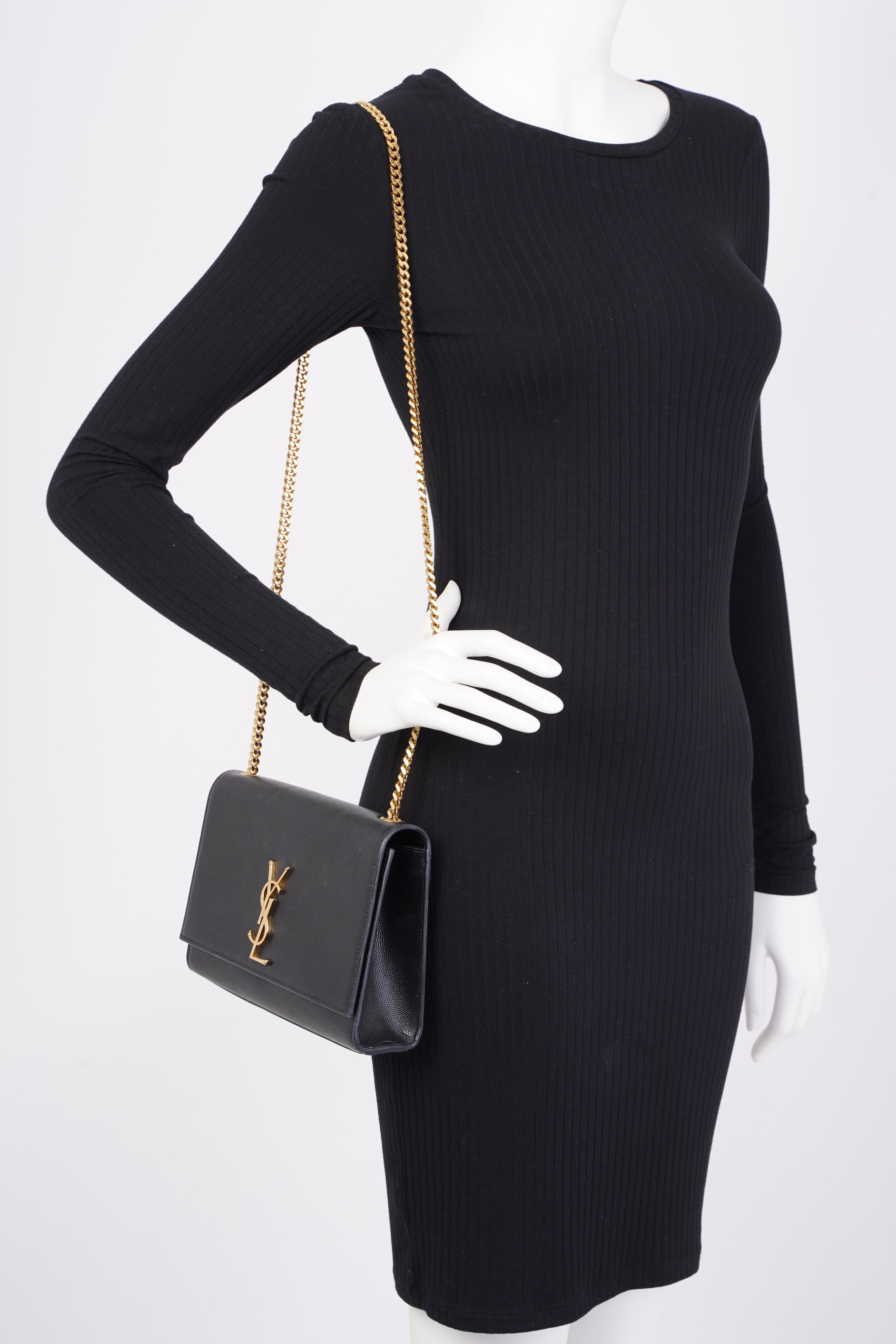 Saint Laurent Kate Black Leather Medium