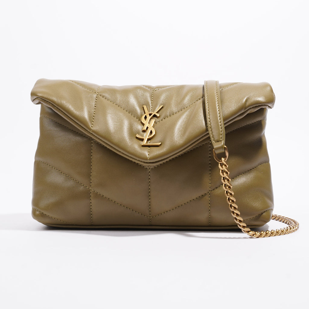 Saint Laurent Toy Puffer Khaki Lambskin Leather