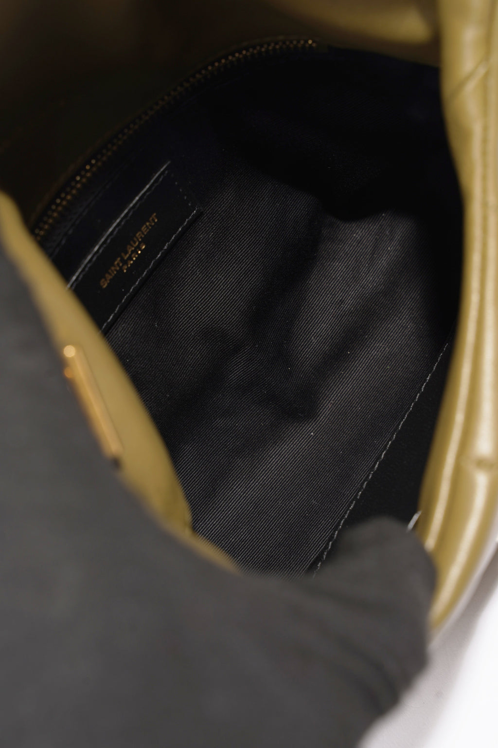 Saint Laurent Toy Puffer Khaki Lambskin Leather