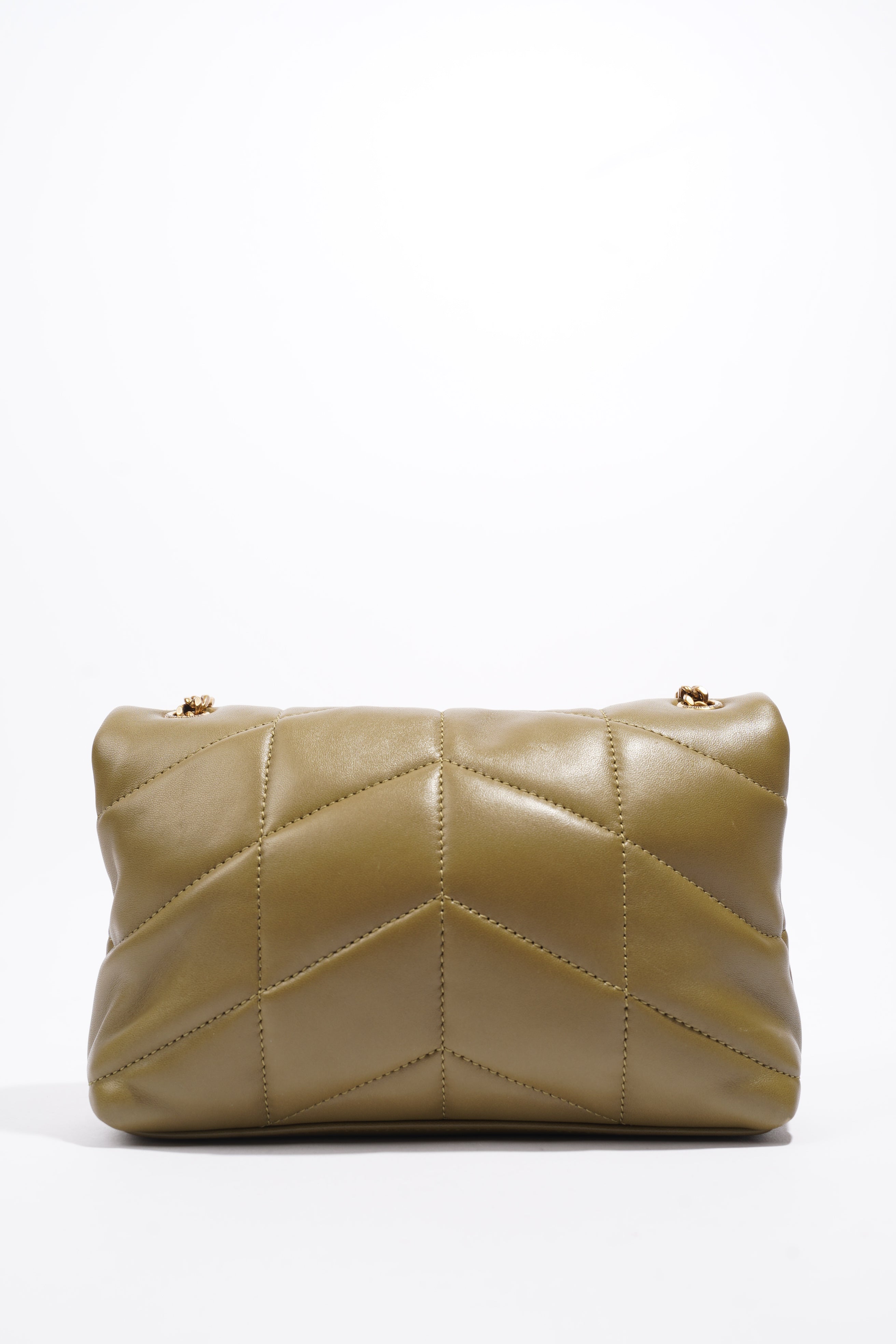 Saint Laurent Toy Puffer Khaki Lambskin Leather