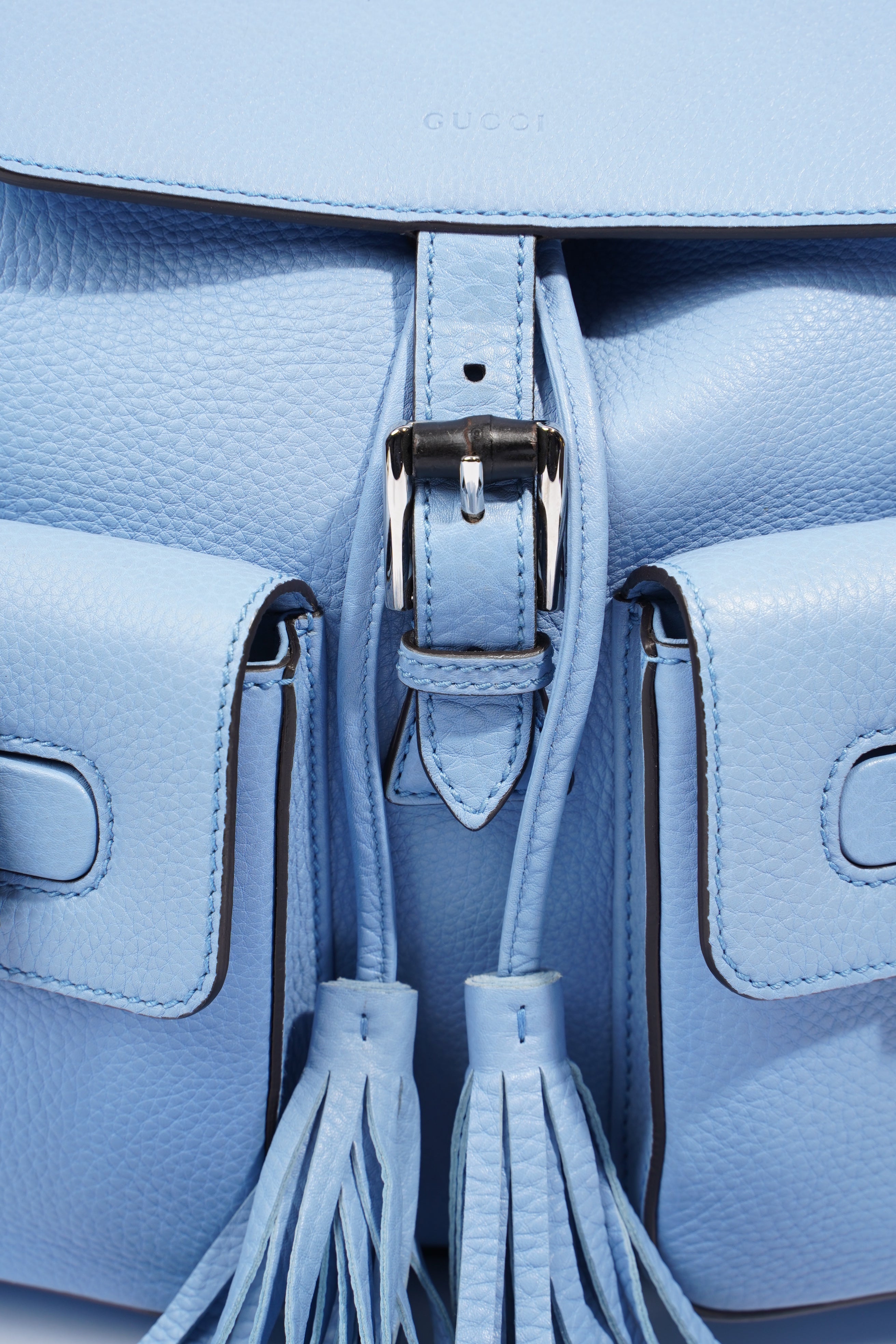 Gucci Bamboo Baby Blue Leather