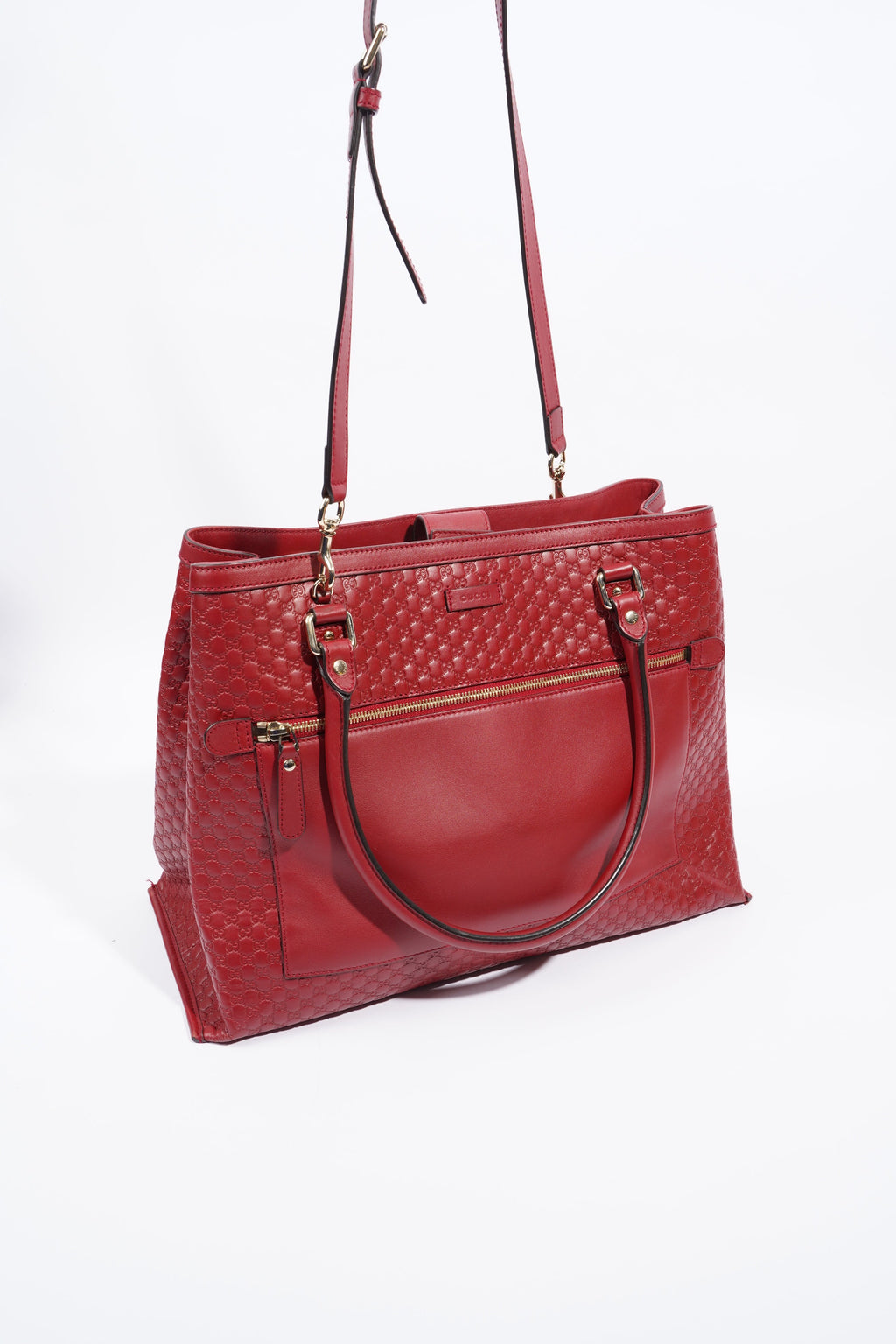 Gucci 2Way Tote Red Leather
