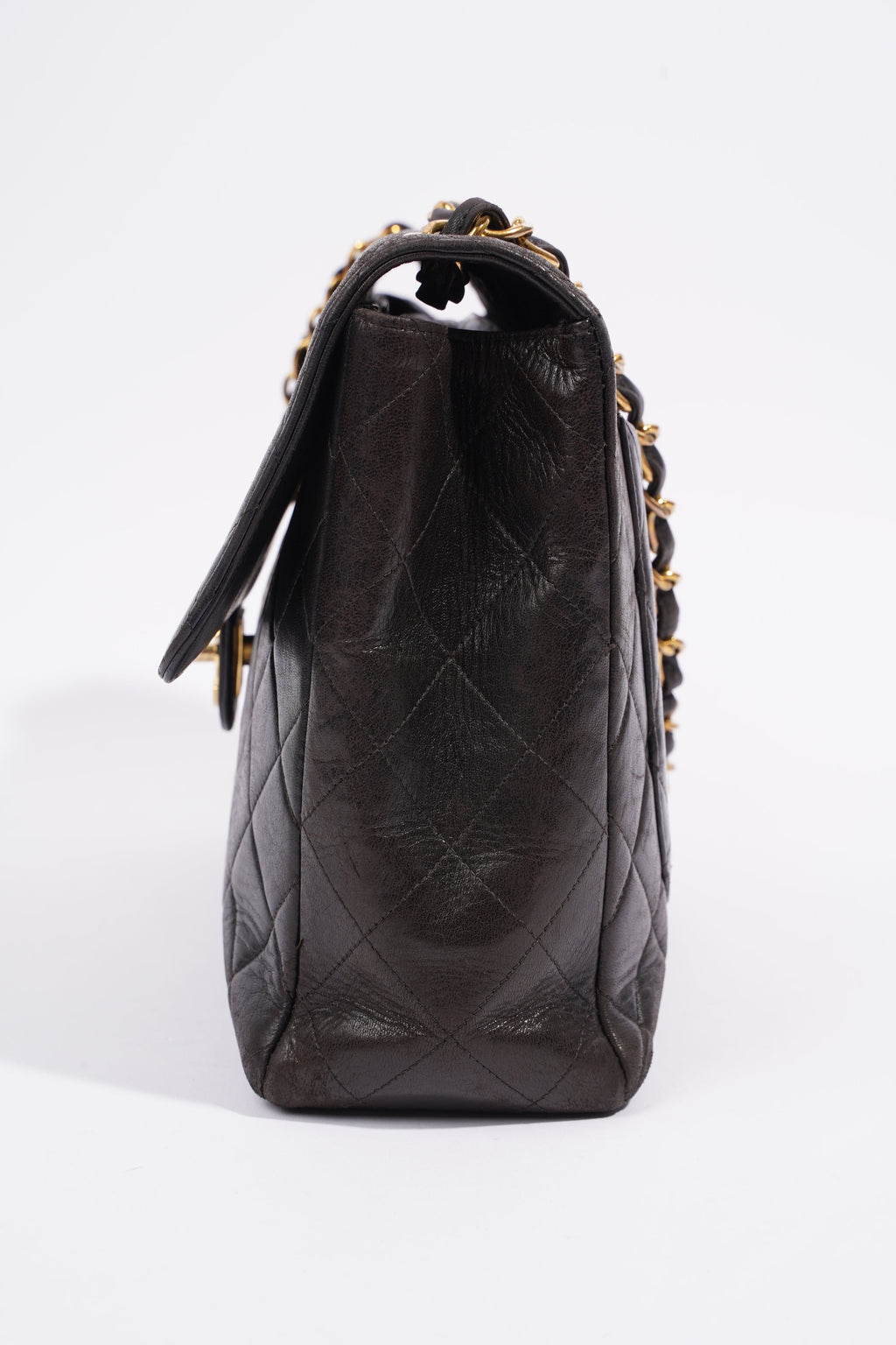 Chanel Classic Single Flap Jumbo Black Calfskin Leather