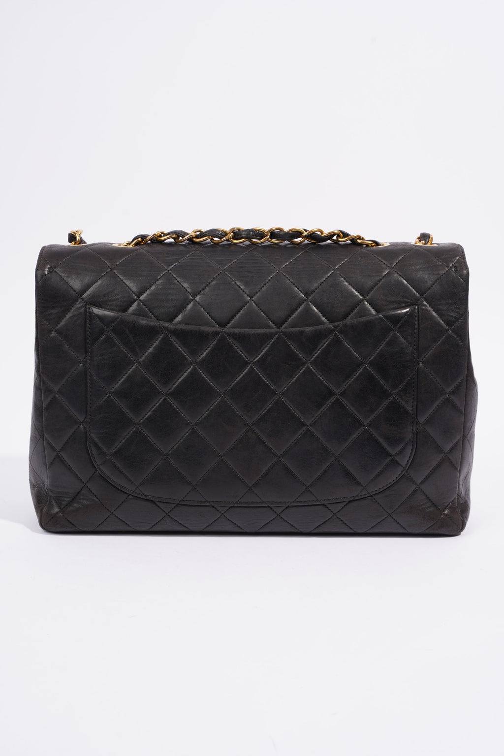 Chanel Classic Single Flap Jumbo Black Calfskin Leather