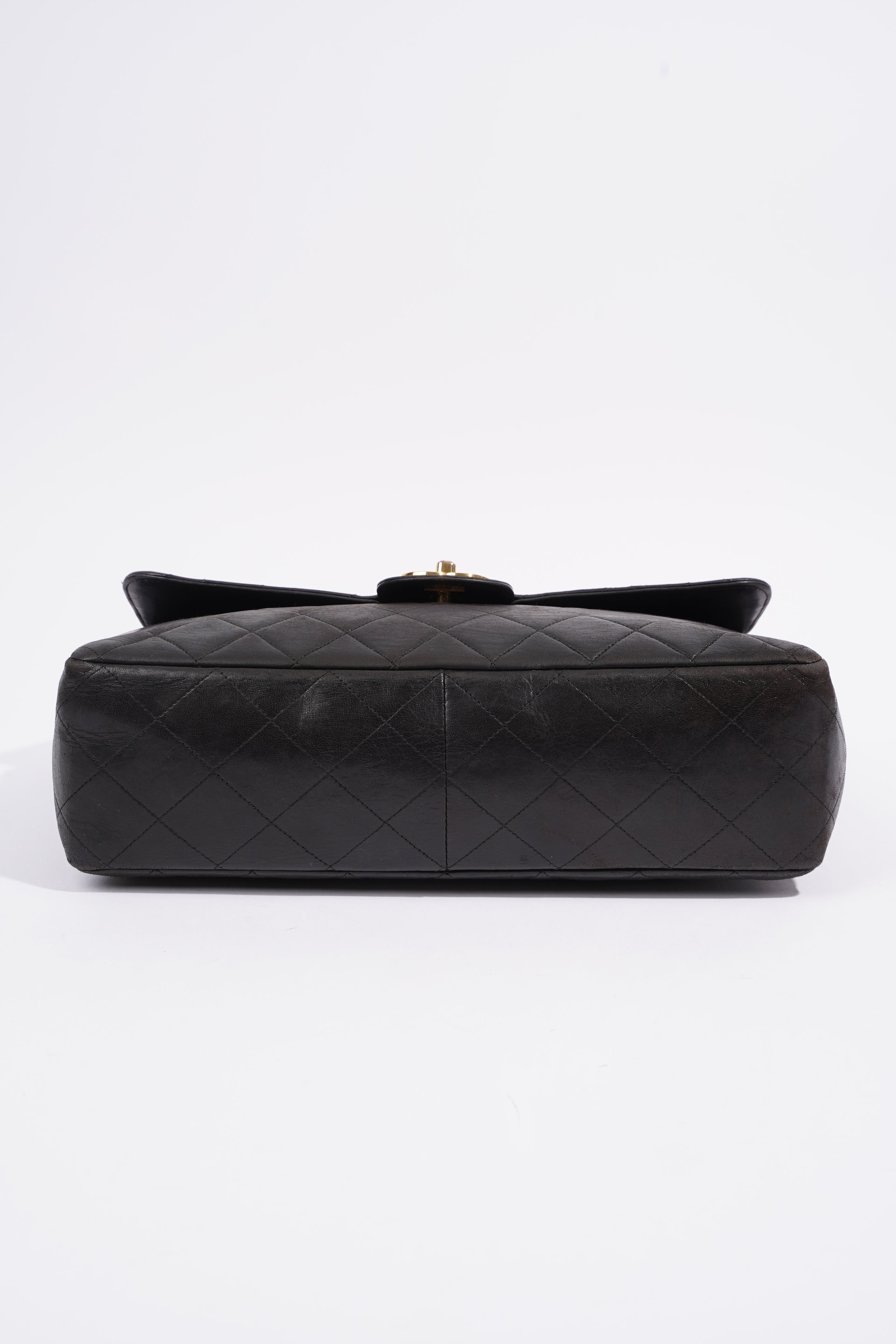 Chanel Classic Single Flap Jumbo Black Calfskin Leather