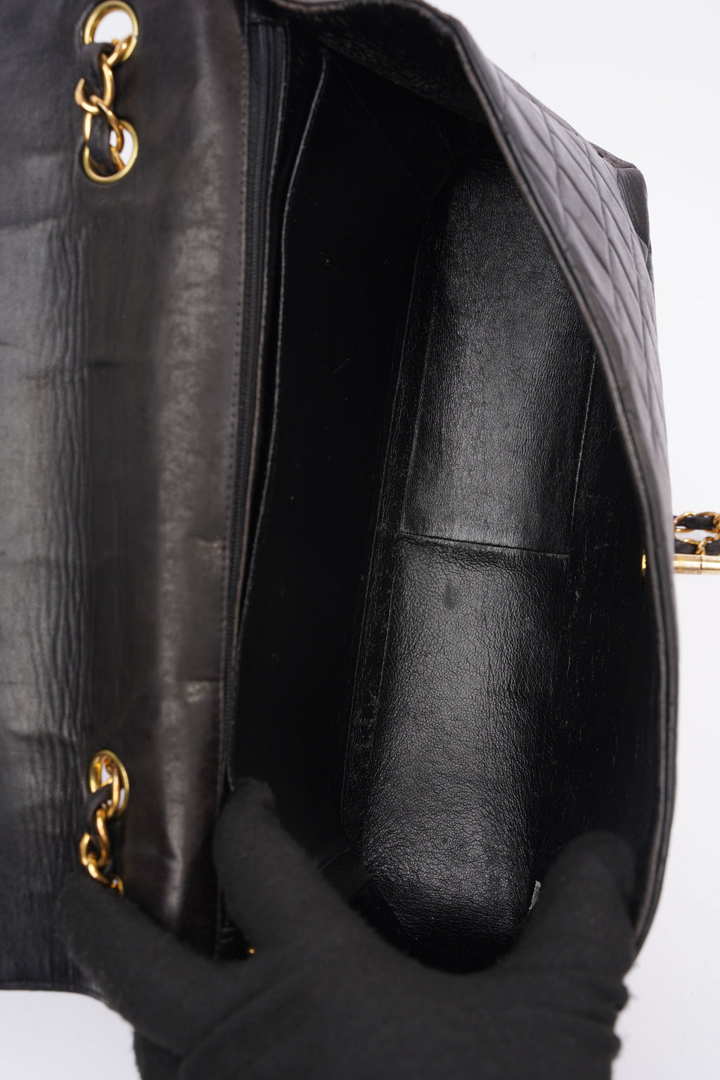 Chanel Classic Single Flap Jumbo Black Calfskin Leather