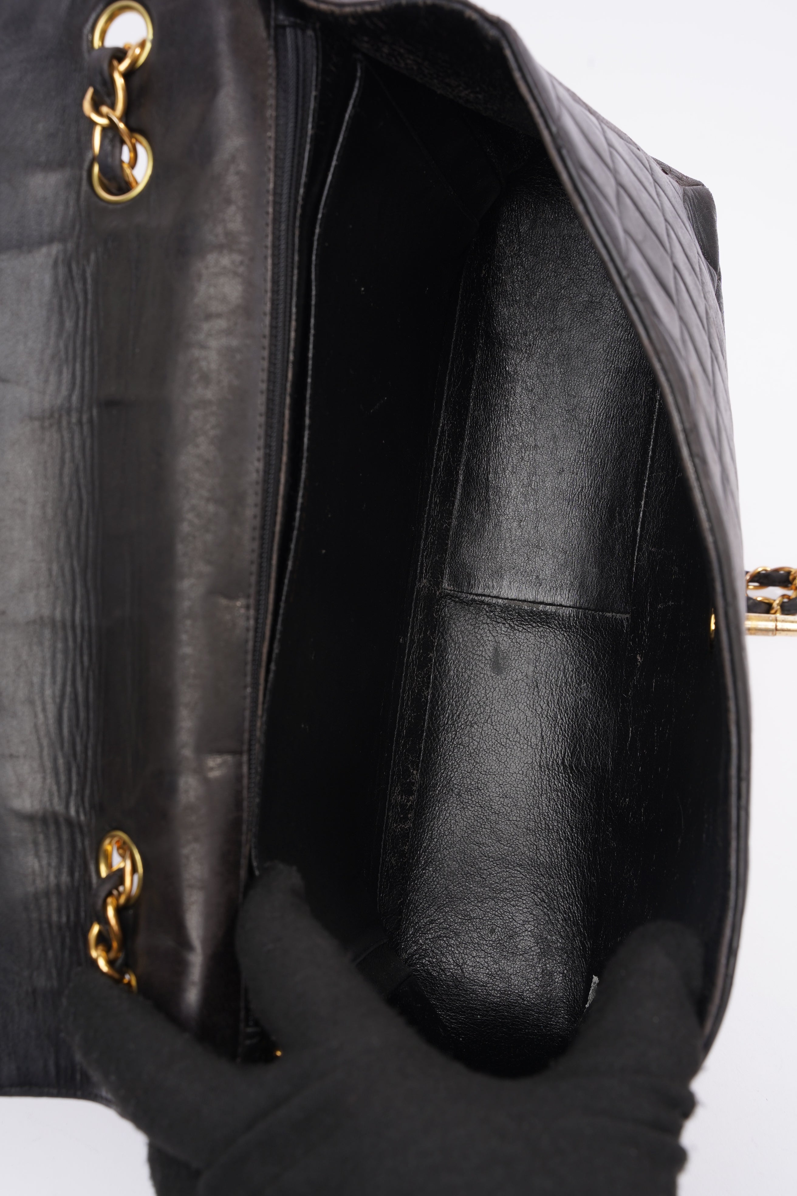 Chanel Classic Single Flap Jumbo Black Calfskin Leather