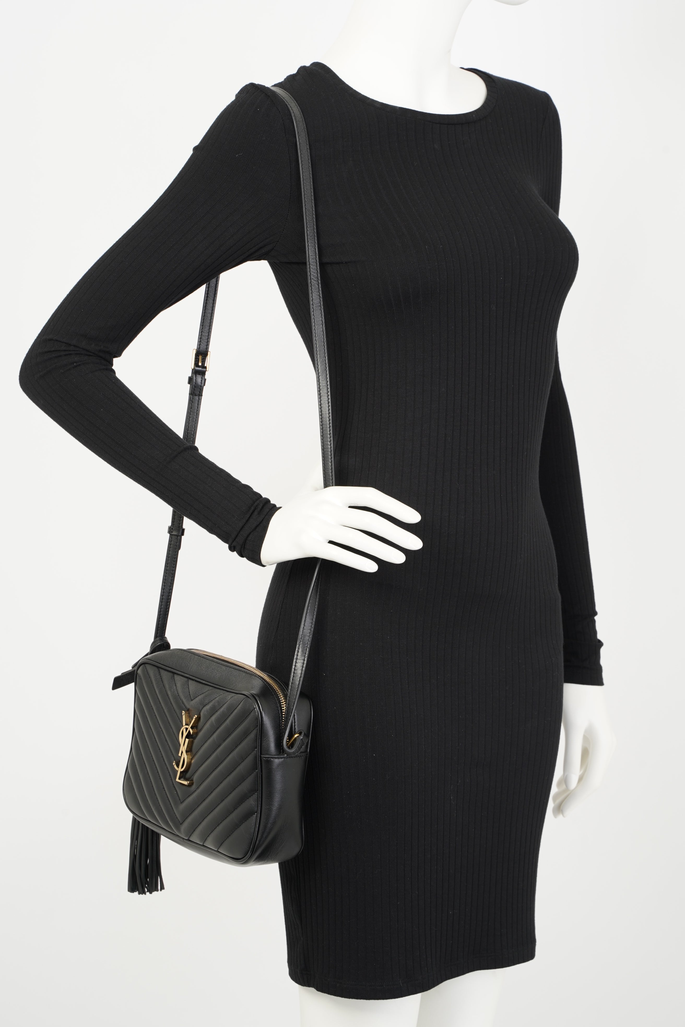 Saint Laurent Lou Camera Black Calfskin Leather
