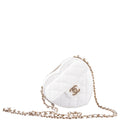 Chanel CC In Love Clutch with Chain White Quilted Lambskin Gold Hardware, 2022