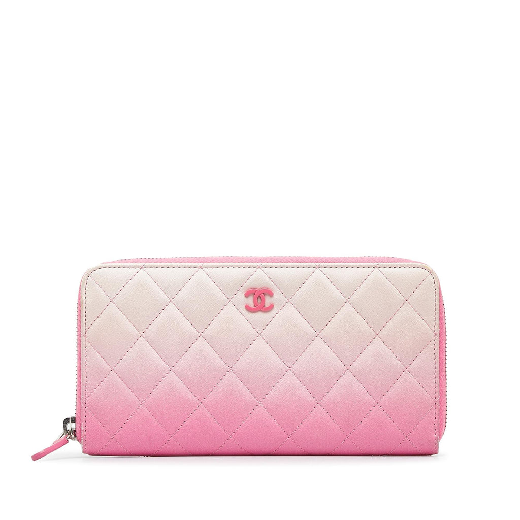 Chanel CC Lambskin Ombre Zippy Wallet (SHG-TlWg5V)