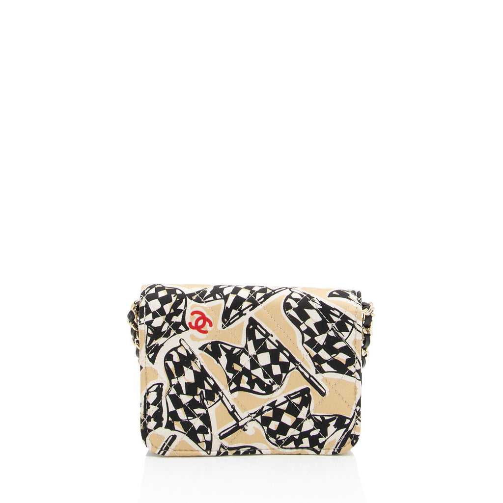 Chanel Canvas Check CC Flap Mini Wallet on Chain Bag (SHF-EUfiZA)