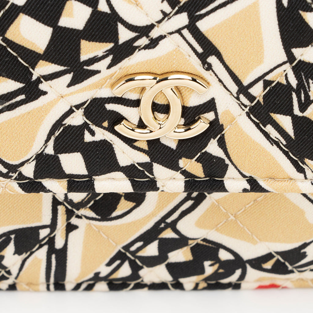 Chanel Canvas Check CC Flap Mini Wallet on Chain Bag (SHF-EUfiZA)