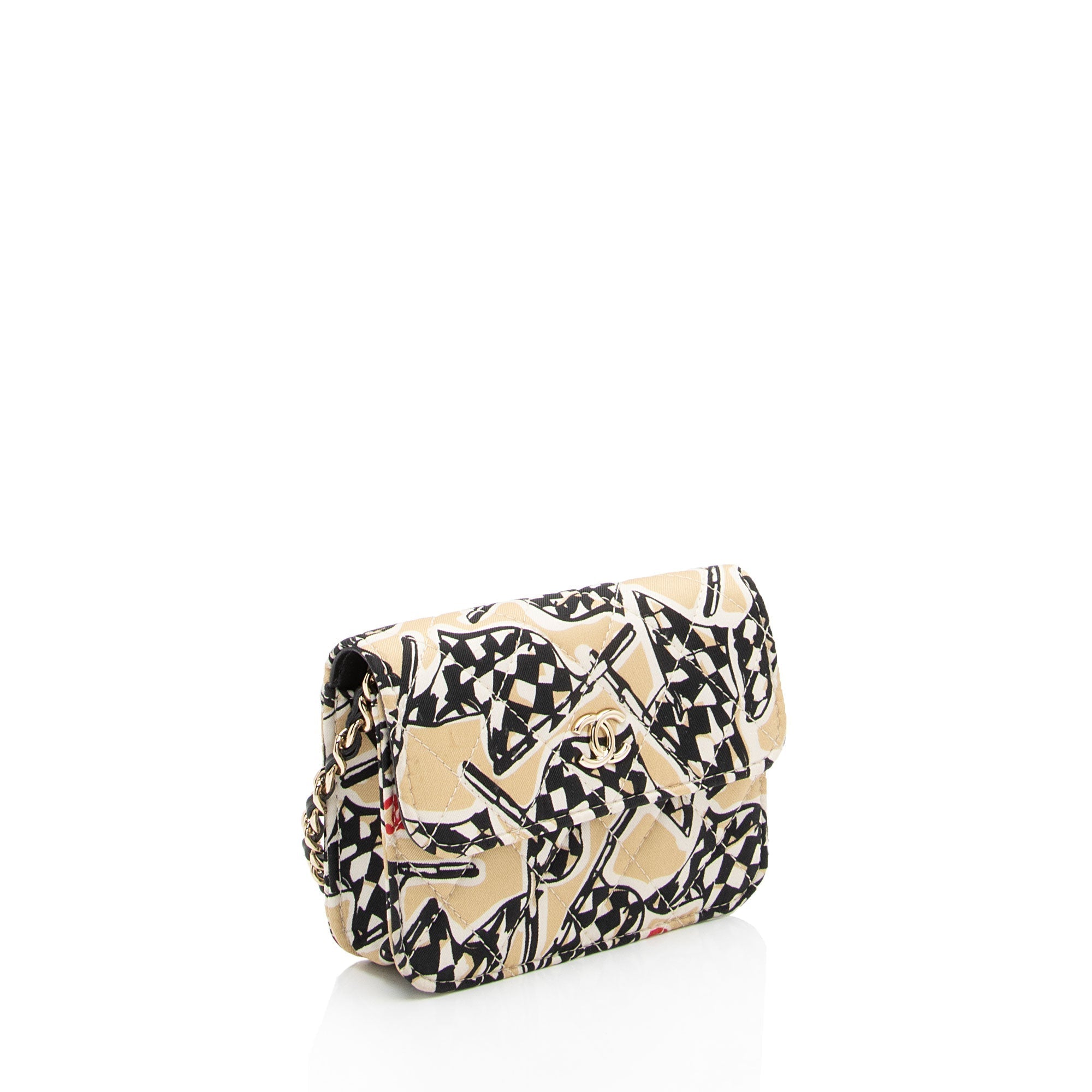 Chanel Canvas Check CC Flap Mini Wallet on Chain Bag (SHF-EUfiZA)