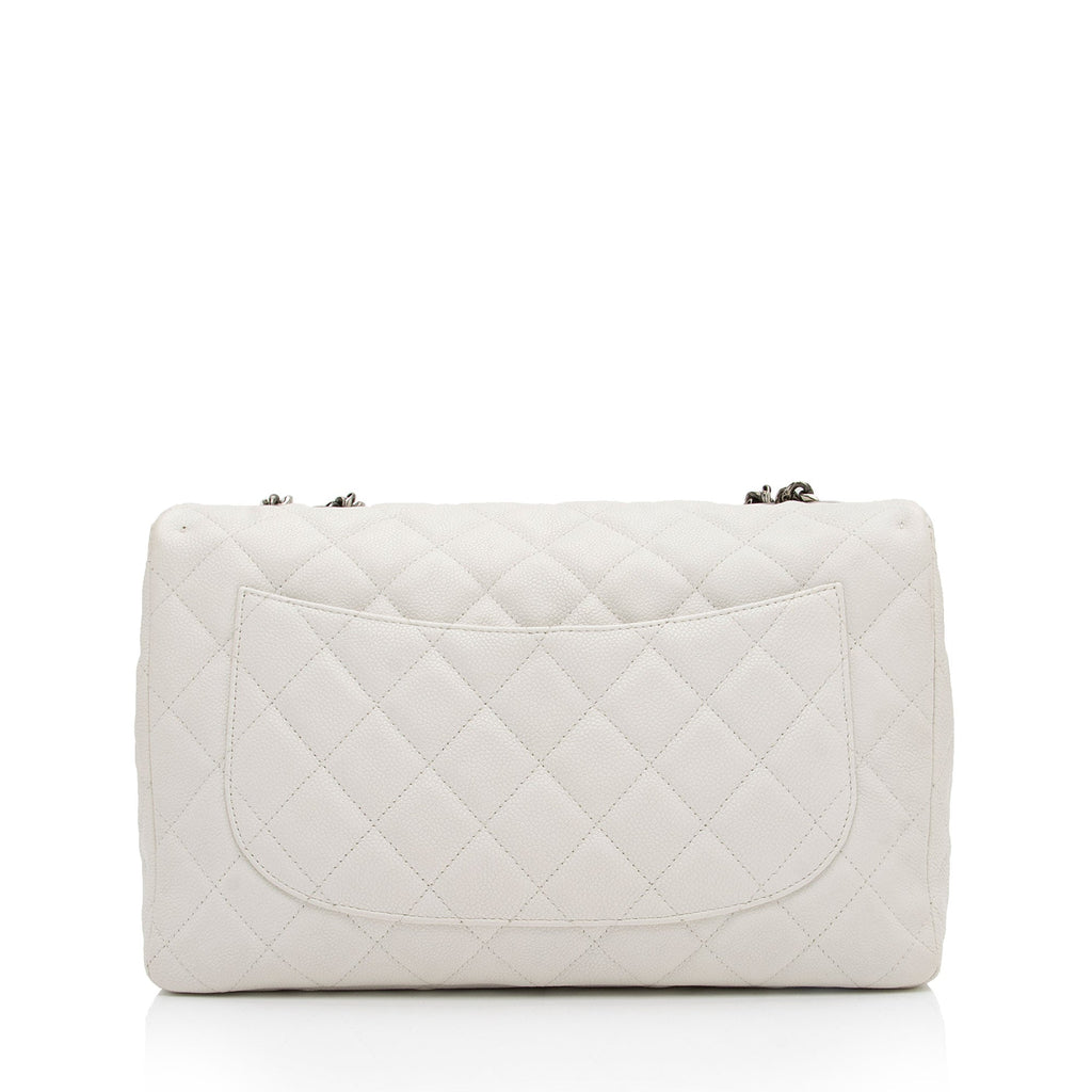 Chanel Caviar Leather Bijoux Chain Jumbo Single Flap Bag (SHF-JXTEcx)