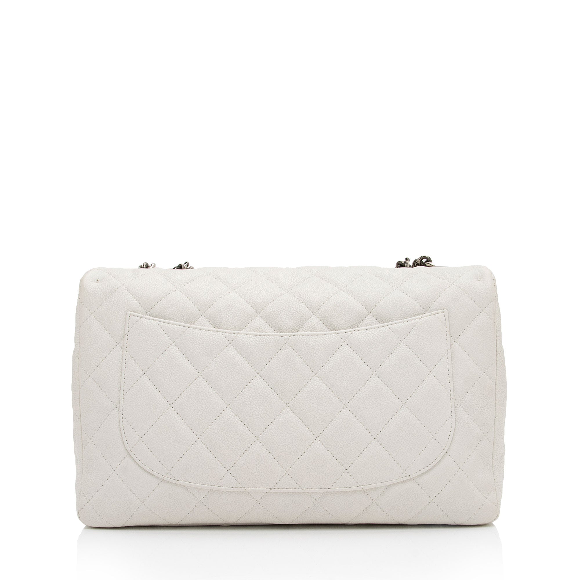 Chanel Caviar Leather Bijoux Chain Jumbo Single Flap Bag (SHF-JXTEcx)